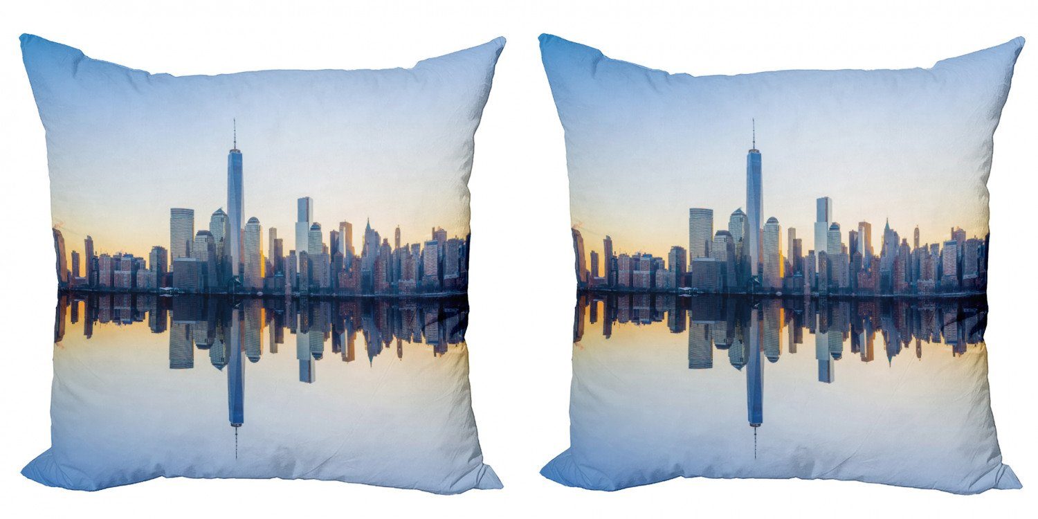 Kissenbezüge Doppelseitiger Spiegelung Modern Digitaldruck, Manhattan Accent Abakuhaus NYC (2 Skyline Stück),