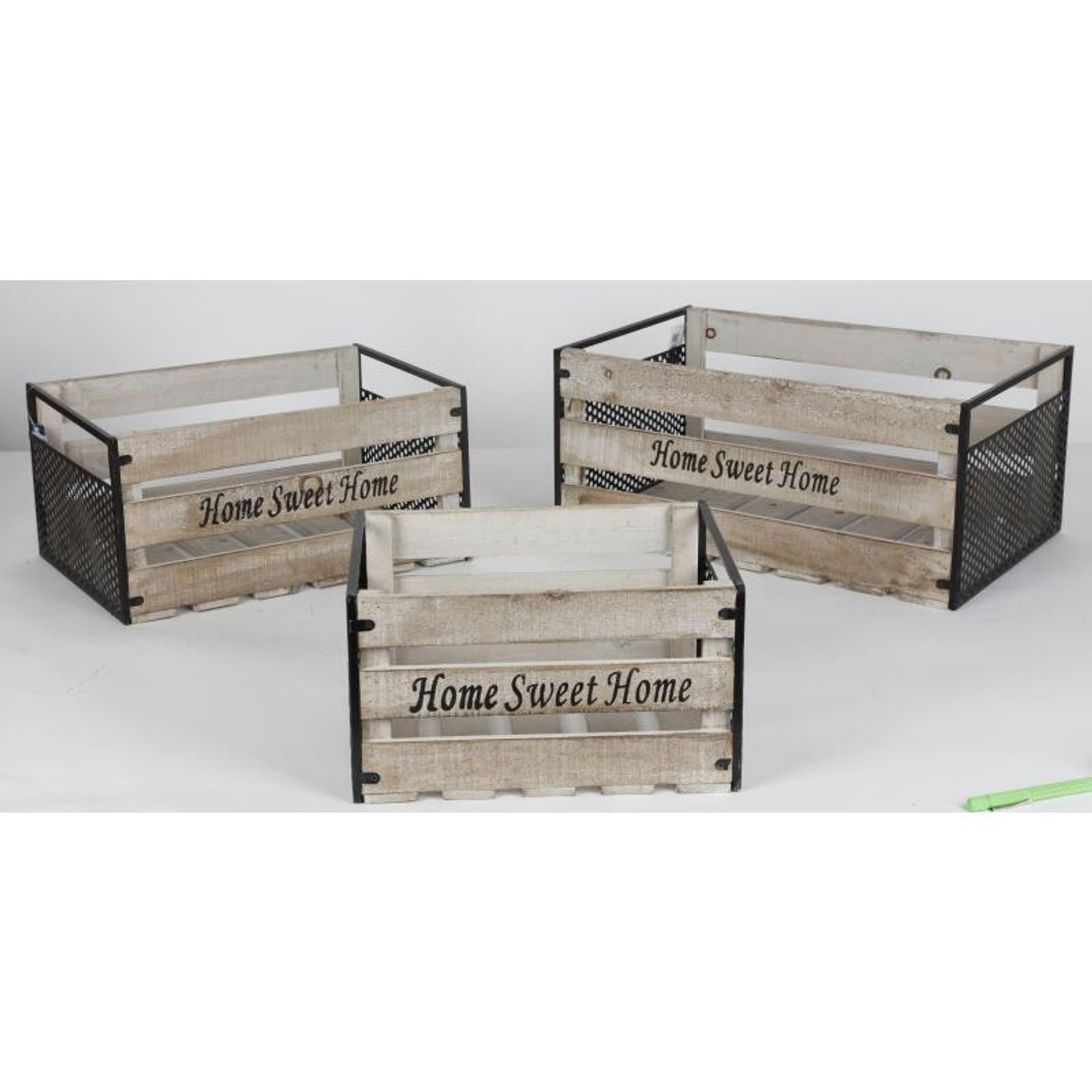 BURI Aufbewahrungsbox Holzboxen Set Home 3er Korb Körbe Aufbewahrung Dekoration Lagerungskis