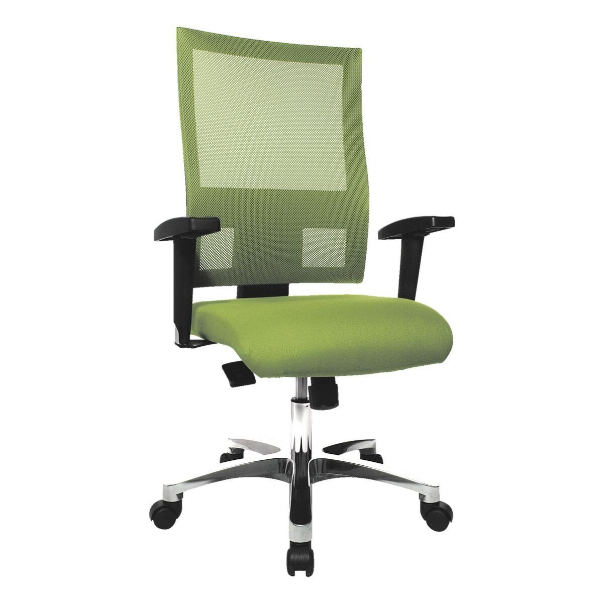 (ohne Netzrückenlehne, Armlehnen) Schreibtischstuhl SY, TOPSTAR Flachsitz Net Pro und mit apfelgrün