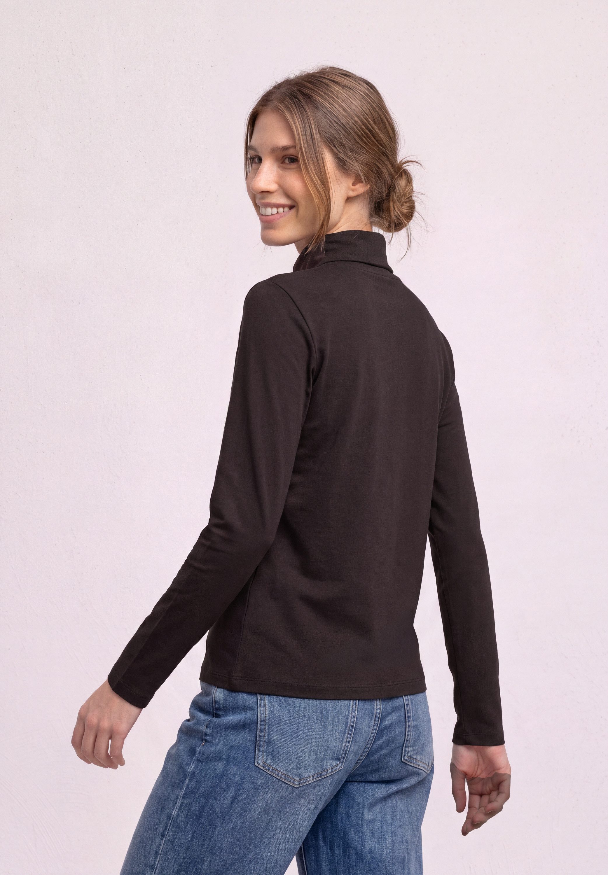STREET ONE Langarmshirt in Unifarbe