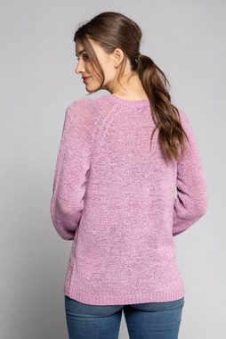 Gina Laura Strickpullover Pullover Bändchengarn V-Ausschnitt Raglan-Langarm
