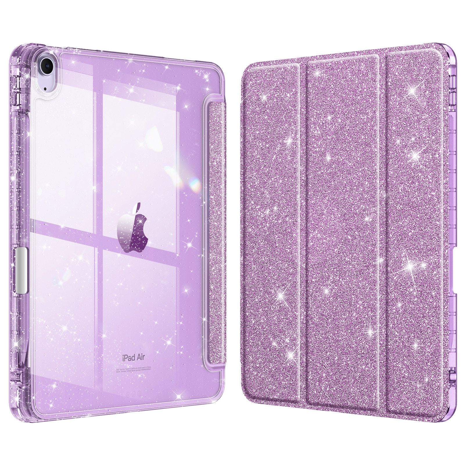 Fintie Tablet-Hülle für iPad Air 11'' M4/M3/M2(2026/2025/2024), iPad Air 5/4 Gen 2022/2020 10,9 Zoll, dünne stoßfeste Case mit Stifthalter, glänzend transparenter Rückseite