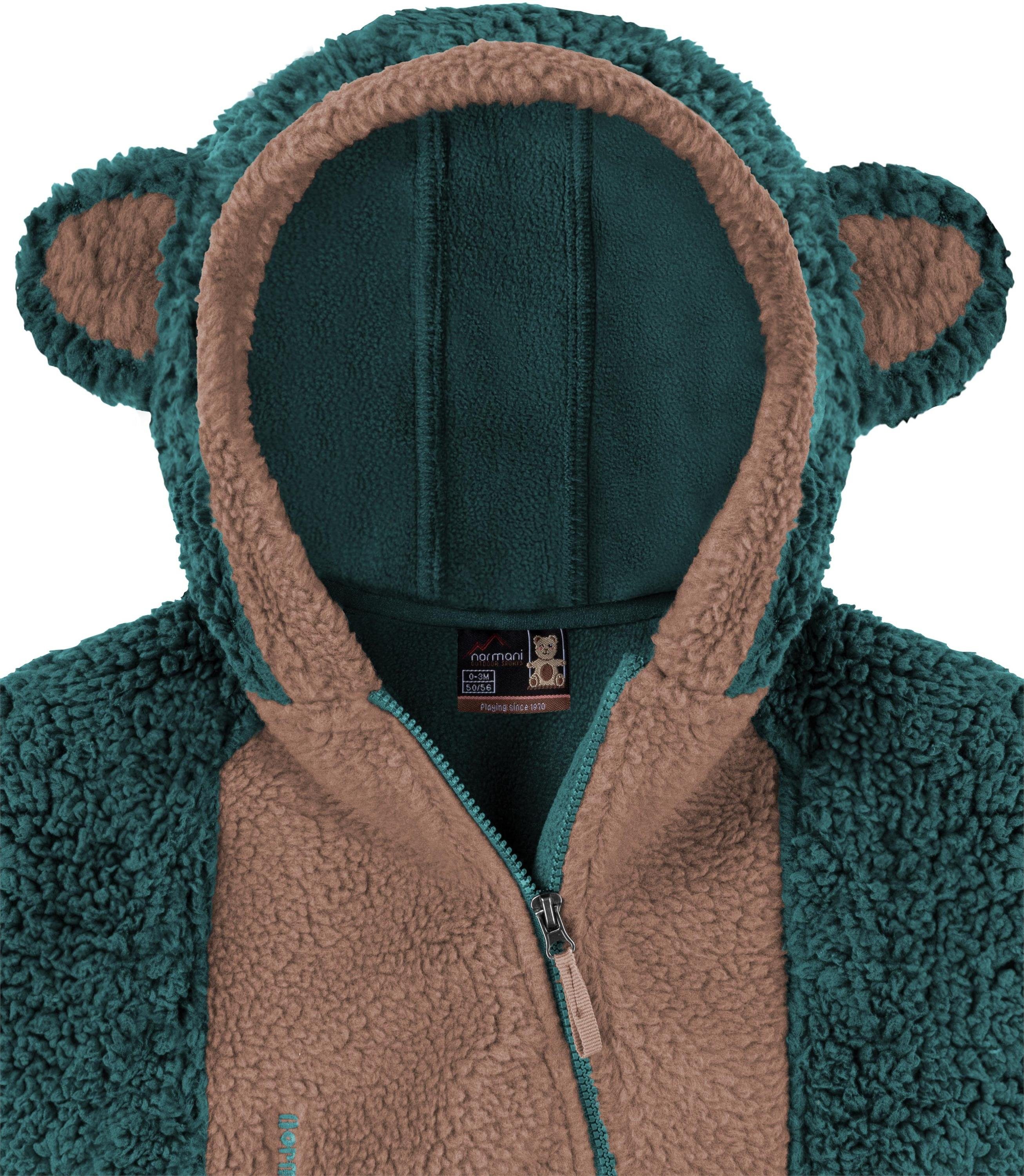 normani Fleeceoverall Kinder Teddy Overall Balivanich Baby Overall Strampler mit Kapuze für Junge und Mädchen
