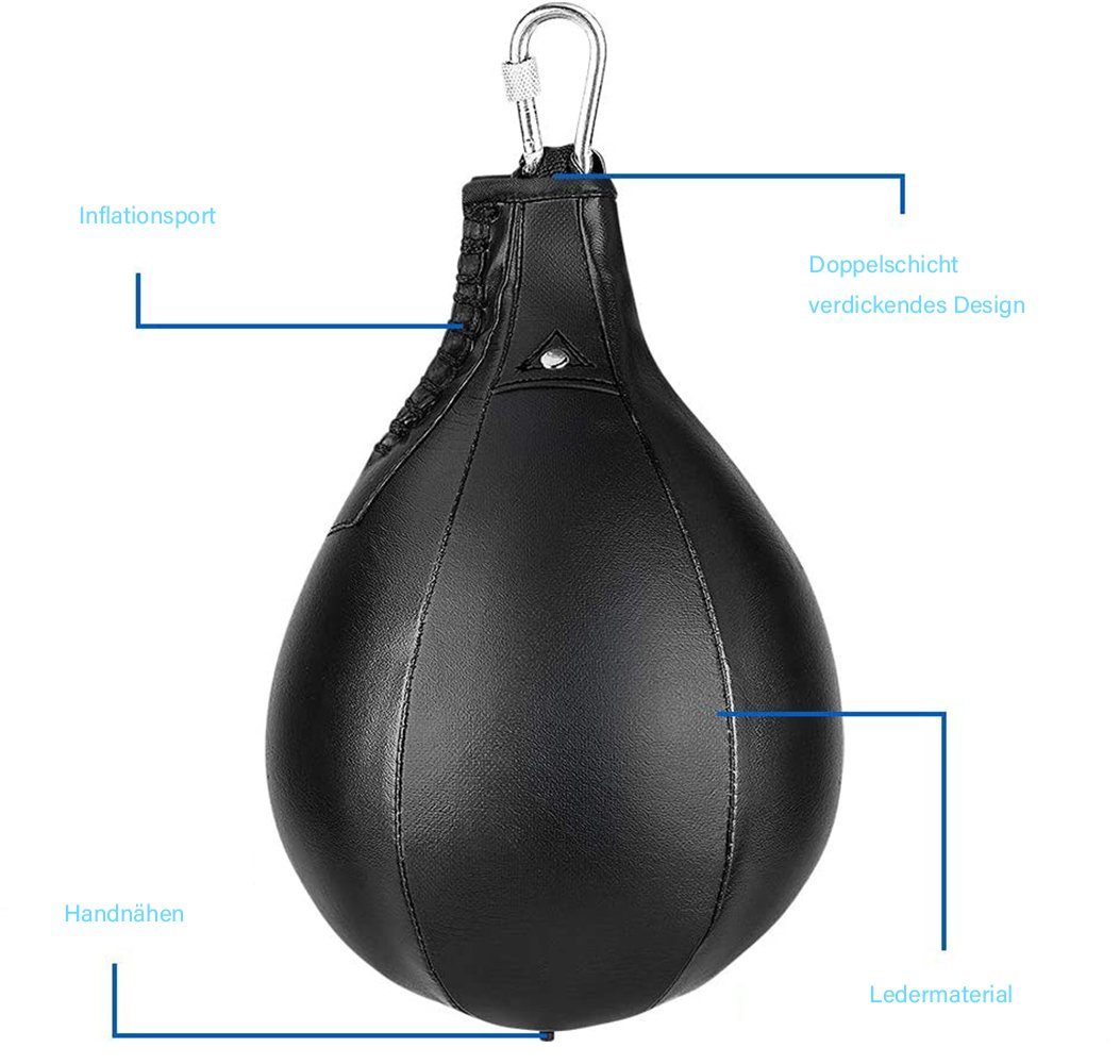 Sport Kampfsportausrüstung Leway Boxbirne Leder Punch Ball Hanging Pear Spinning Speed ​​Ball Boxing Punch Ball Trainingsset mit