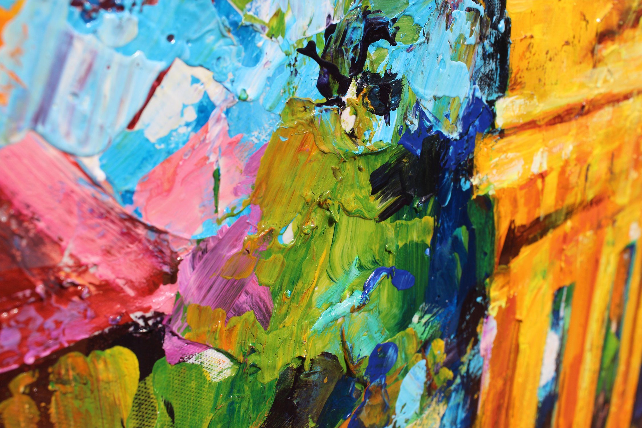 YS-Art Gemälde Brandenburger Tor, Architektur, Leinwand Bild Handgemalt Ber günstig online kaufen