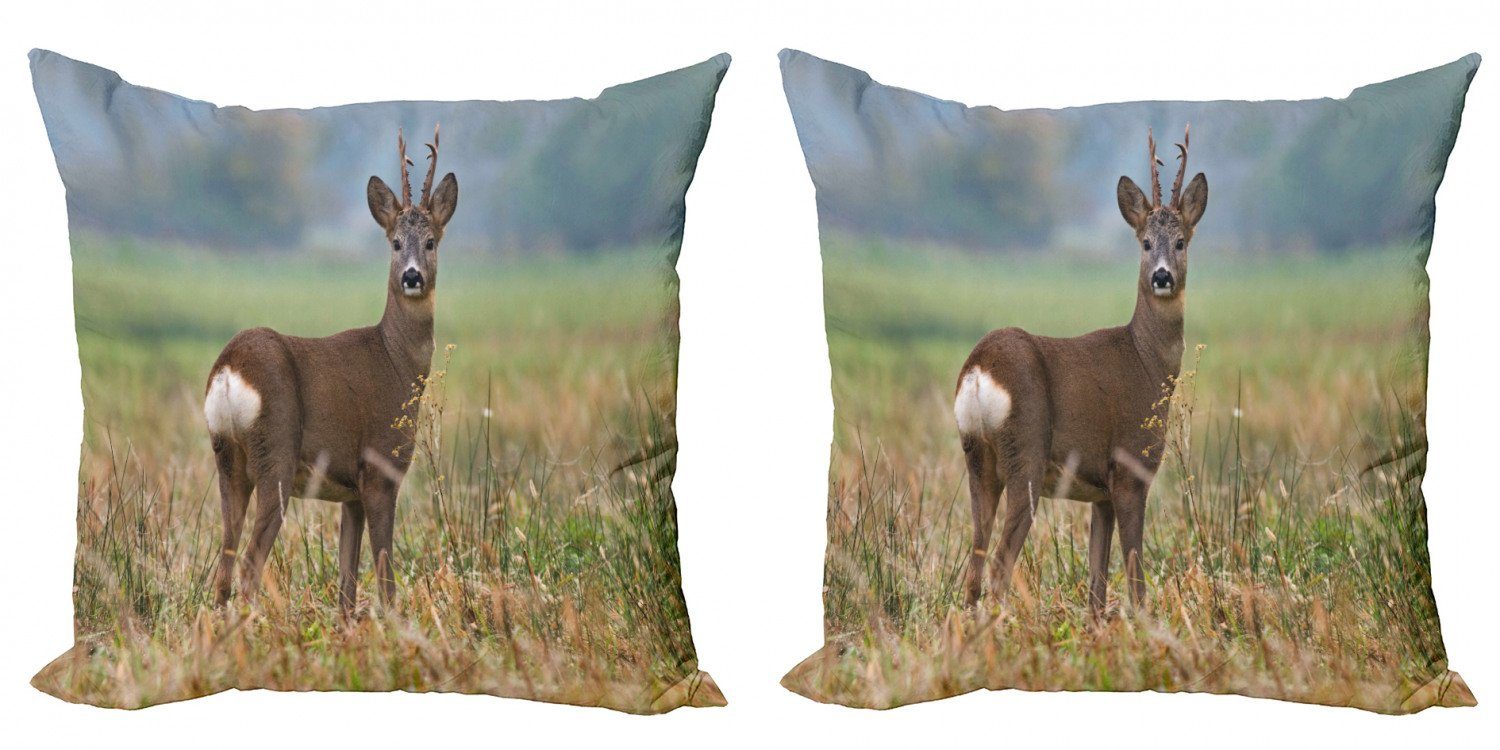 Kissenbezüge Modern Accent Doppelseitiger Digitaldruck, Abakuhaus (2 Stück), Jagd Deer Wildlife | Kissenbezüge