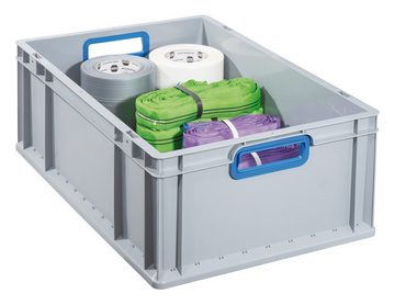 Allnet Aufbewahrungsbox, EuroBox 612 Größe 600 x 400 x 120 mm Griffe offen grau / blau