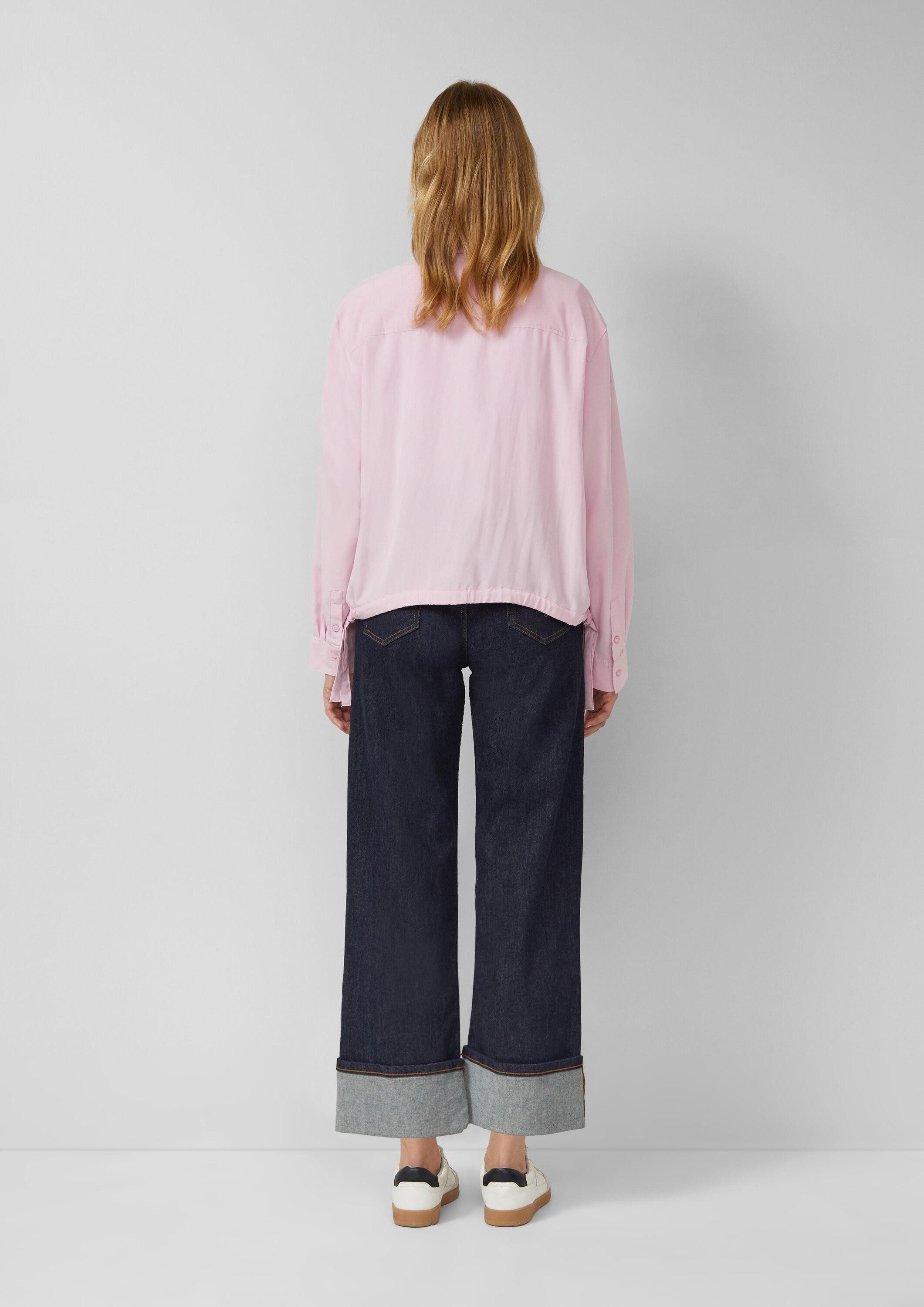 s.Oliver Langarmbluse Bluse Fließende Bluse mit Schleifen-Detail