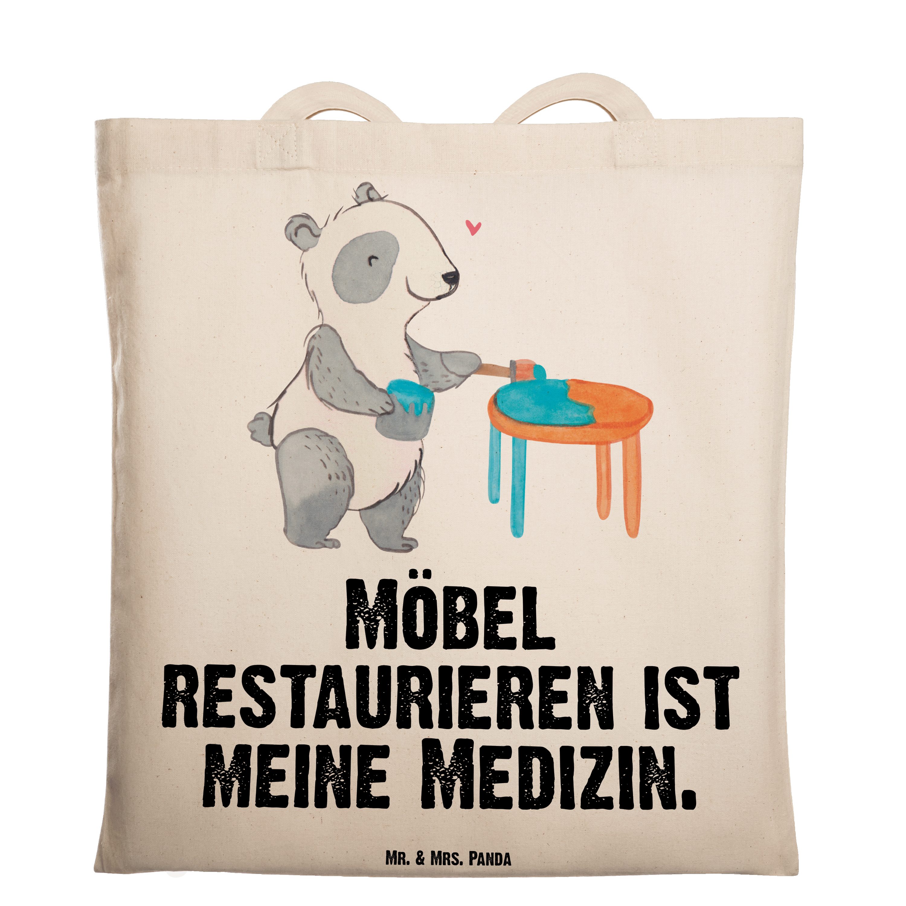 (1-tlg) Restaurato Geschenk, Transparent Mr. Tragetasche & Panda Medizin Mrs. - restaurieren - Möbel Panda