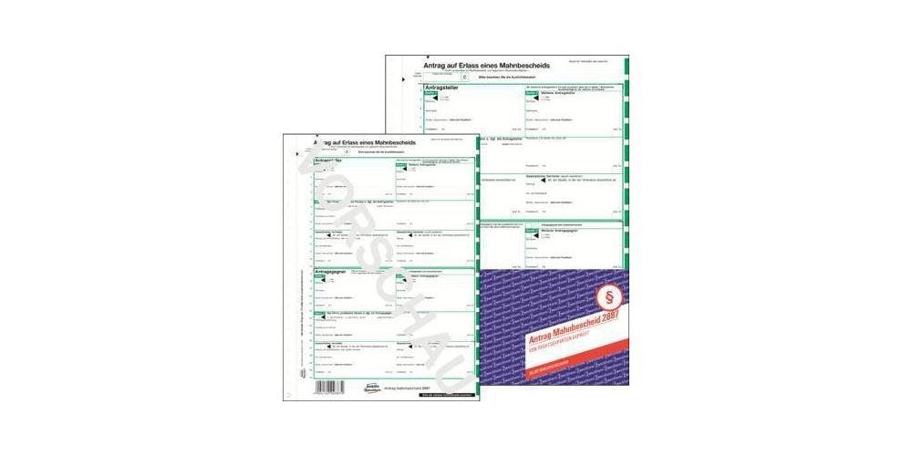 Avery Zweckform Formularblock Mahnbescheid DIN A4 selbstdurchschreibend 1 Durchschlag 1 x 2 Bl.