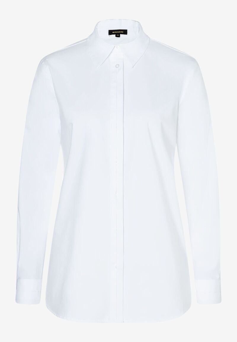 Kurzarmbluse Longbluse weiß Winter-Kollektion