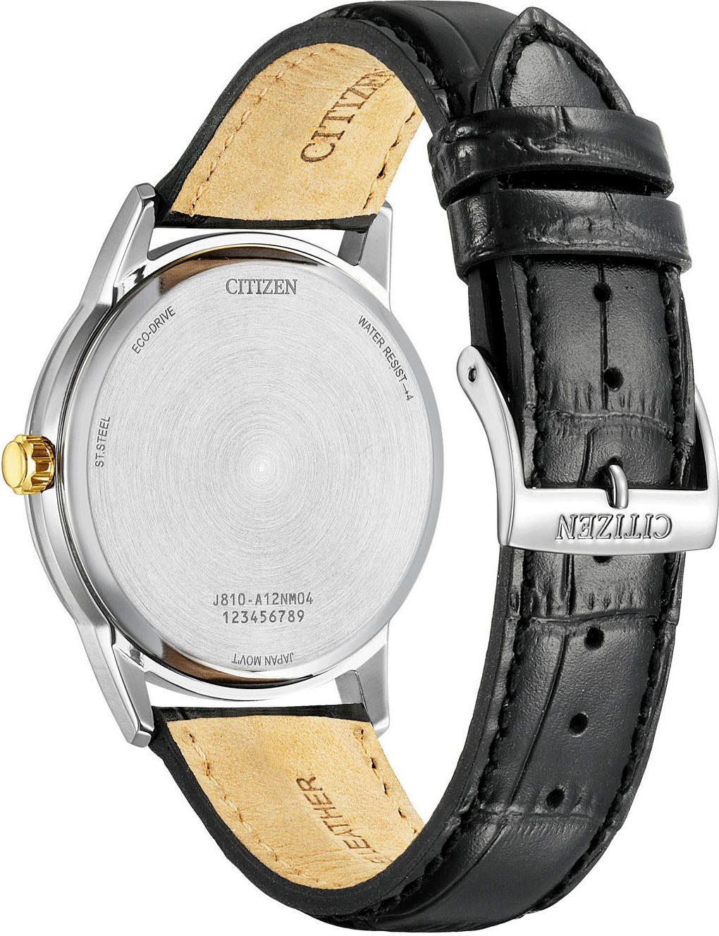 Citizen Solaruhr AW1784-16E, Armbanduhr, Herrenuhr, Lederarmband, analog, Tag