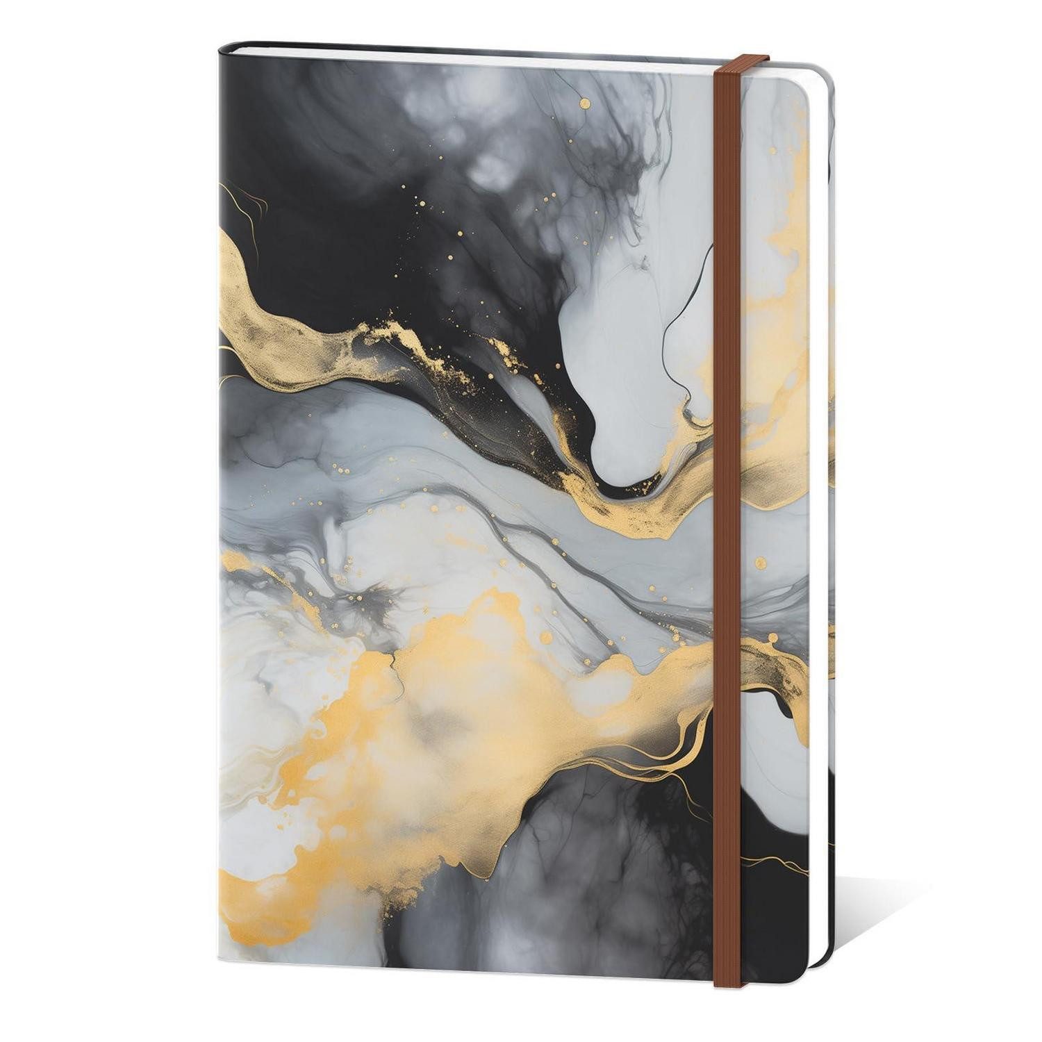 LuxusKollektion Notizbuch Notizbuch Hardcover A5 Liniert Marmor/Blumen