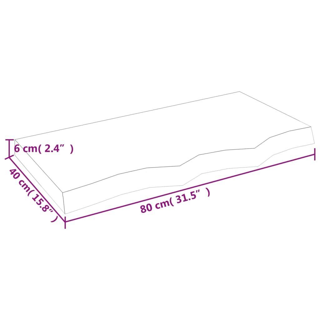 80x40x(2-6)cm furnicato Dunkelgrau Tischplatte Behandelt Massivholz Eiche