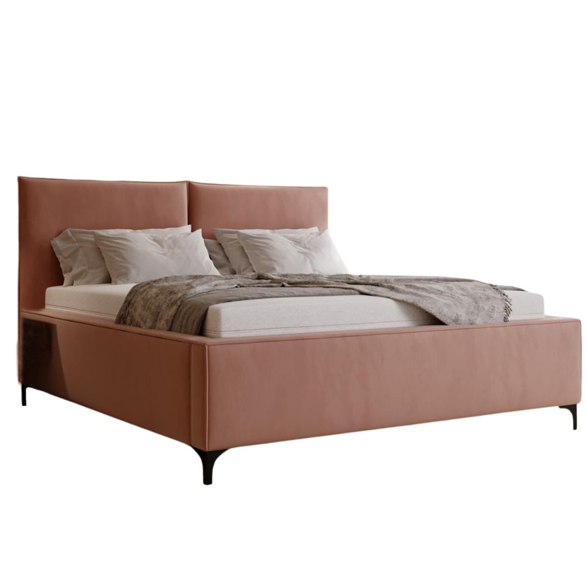 Compleo Polsterbett LEO Füße aus Metall, Elegant und modern Cordstoff oder Velvet