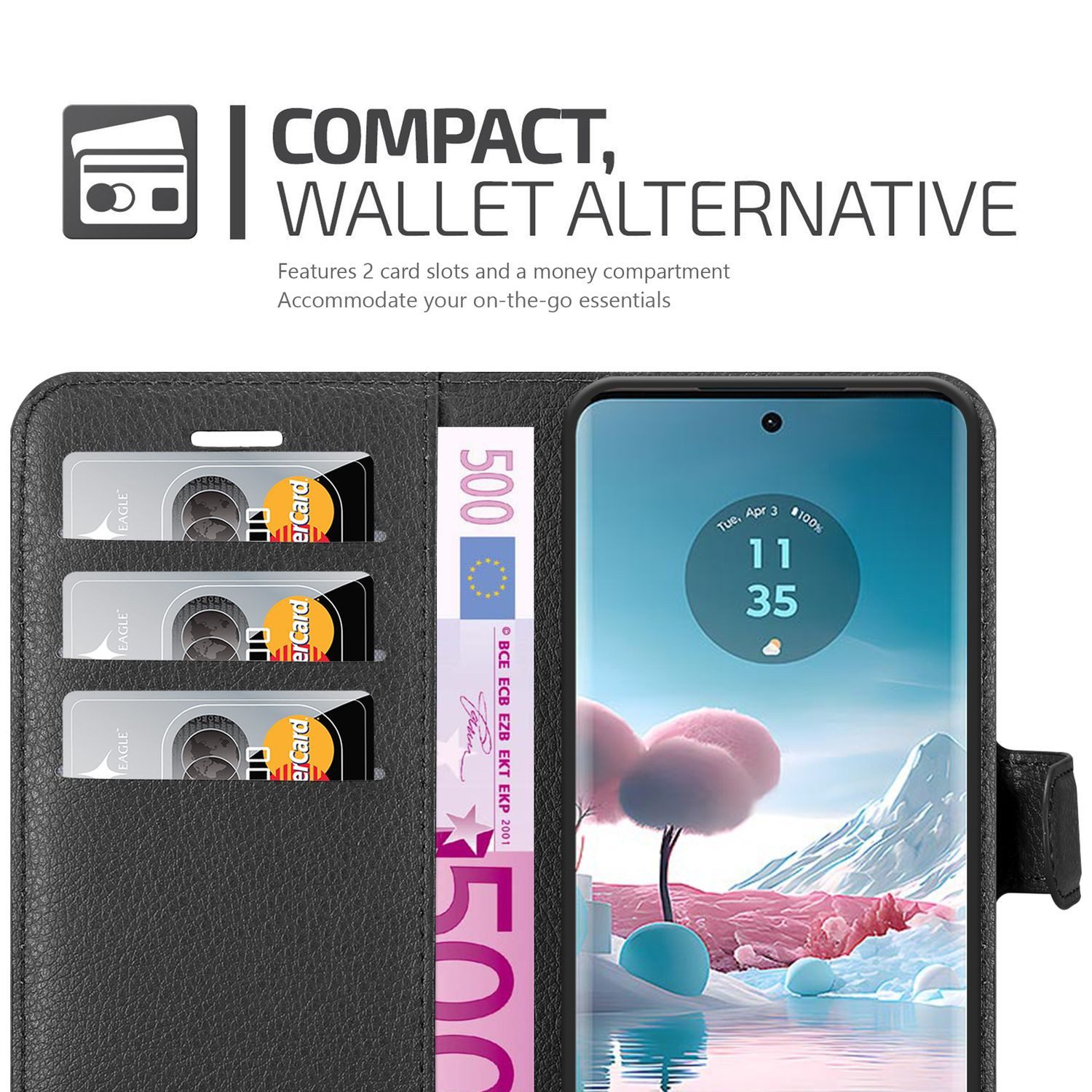 Cadorabo Handyhülle für Motorola Edge 40 Neo Hülle Motorola Edge 40 Neo, Hülle Schutzhülle mit Standfunktion, Kartenfach und Magnetverschluss