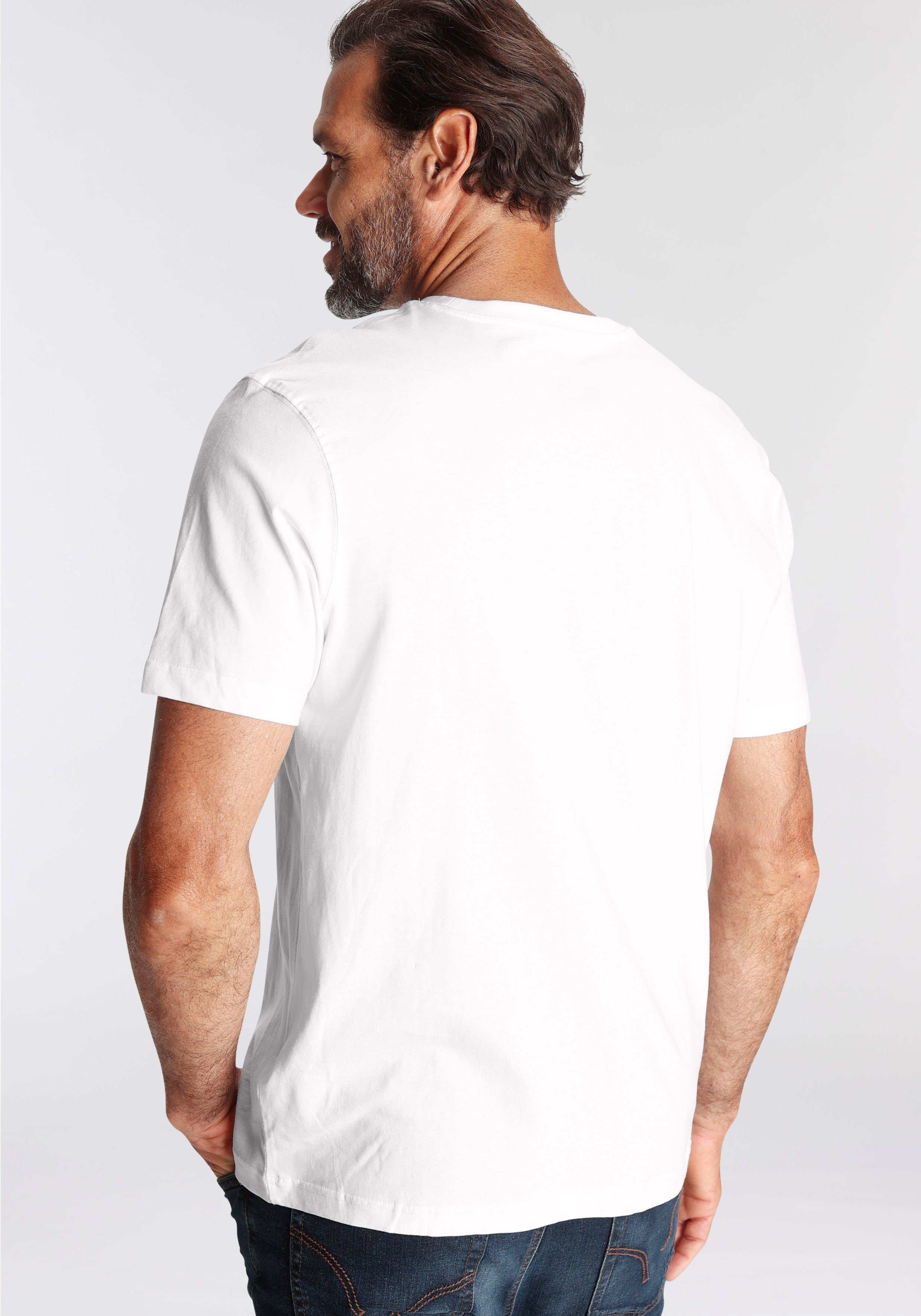 Man's World T-Shirt (Packung, 3-tlg., als perfekt 3er-Pack) Unterzieh- T-shirt weiß