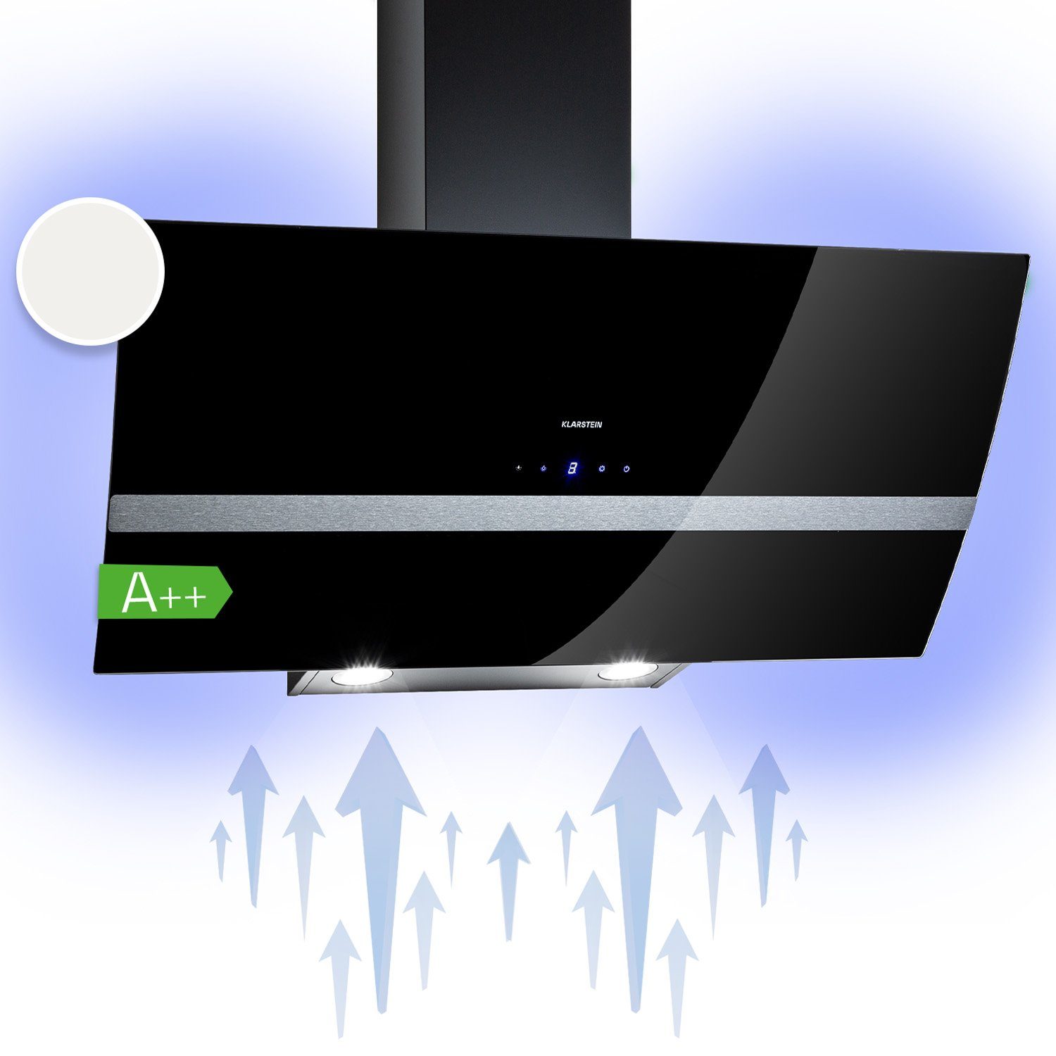 Klarstein Deckenhaube Clara Serie TK15-Clara-90BK Clara, Abzugshaube kopffrei Abluft Umluft Haube Wand