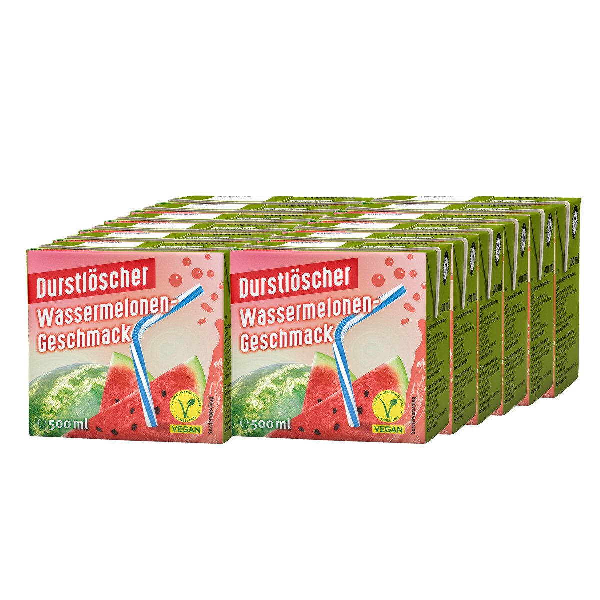 DURSTLOESCHER Softgetränk, Durstlöscher Wassermelone fruchtiges Fruchtsaftgetränk 500ml 12er Pack