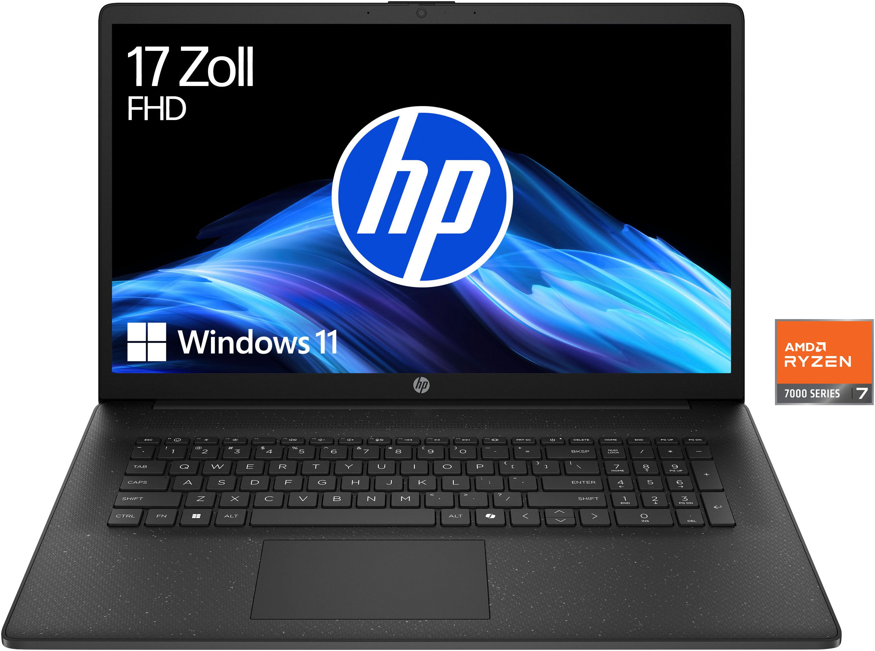 HP 17-cp AMD Notebook (43,9 cm/17,3 Zoll, AMD Ryzen 7 7730U, Radeon Graphics, 16 GB, 1000 GB SSD)
