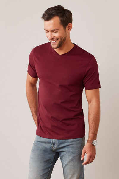 Next T-Shirt T-Shirt mit V-Ausschnitt im Regular Fit (1-tlg)