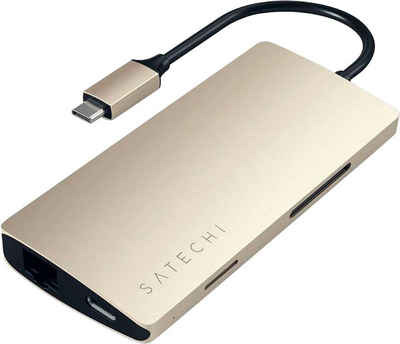 Satechi Type-C Multi-Port Hub 4K Ethernet V2 USB-Adapter USB-C zu HDMI, MicroSD-Card, RJ-45 (Ethernet), SD-Card, USB Typ A, USB Typ C