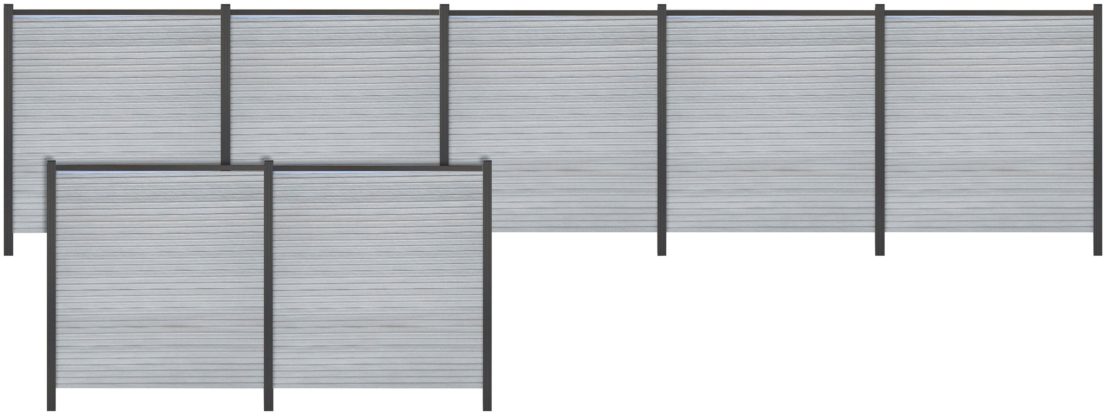 Tetzner & Jentzsch Sichtschutzelement WARREN 5, (Set), pflegeleicht, coextrudierte Oberfläche, Design-Oberfläche