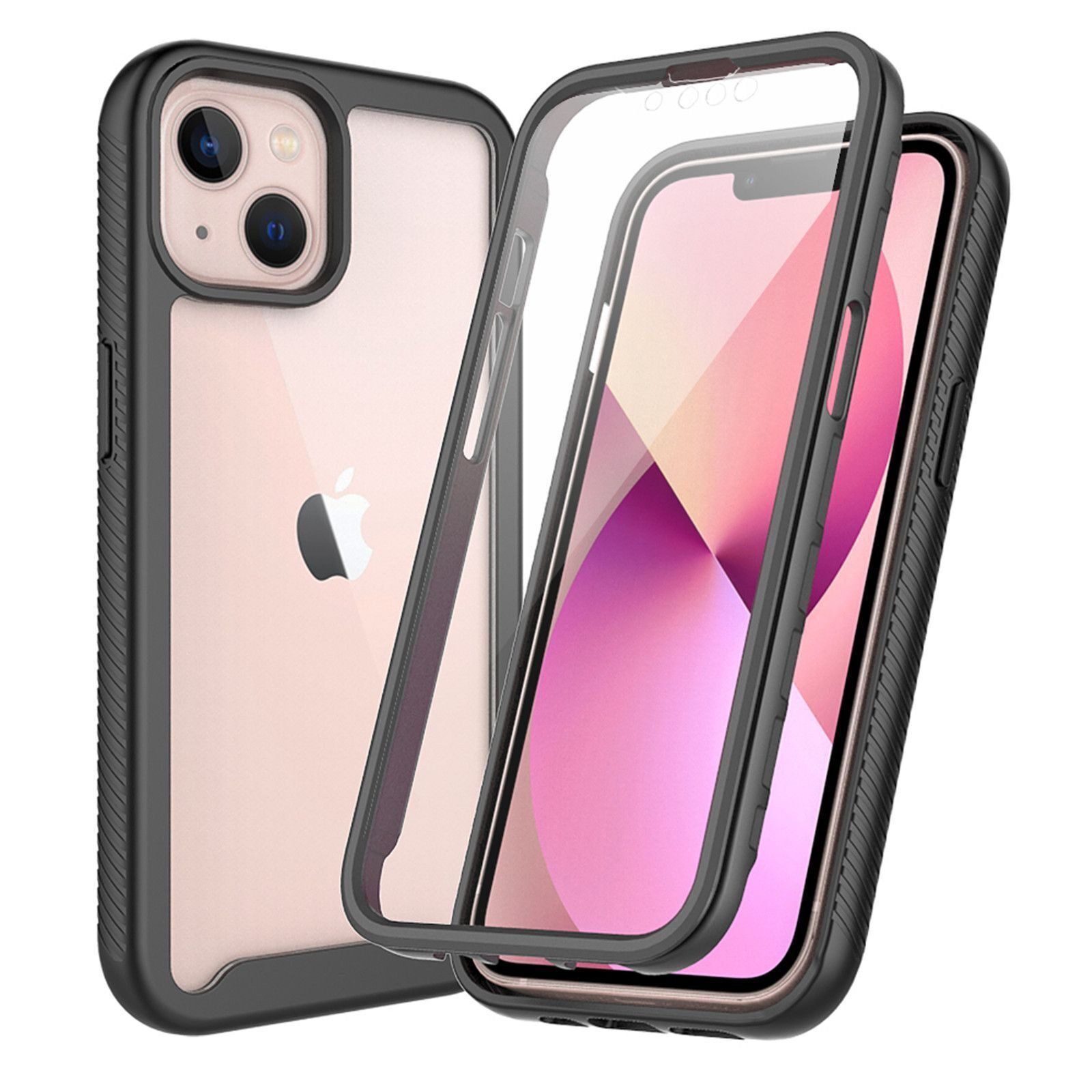 betterfon Handyhülle für Apple iPhone 13 TPU Case mit 360° Rundumschutz Displayschutz, 360 Grad Hülle mit Displayschutz und Fingerprint