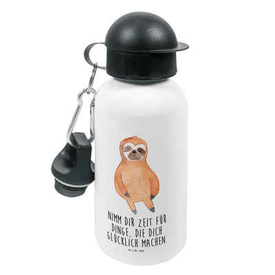 Mr. & Mrs. Panda Trinkflasche Faultier Zufrieden - Weiß - Geschenk, Kinder Trinkflasche, Trinkflasc, Bruch- und auslaufsicher