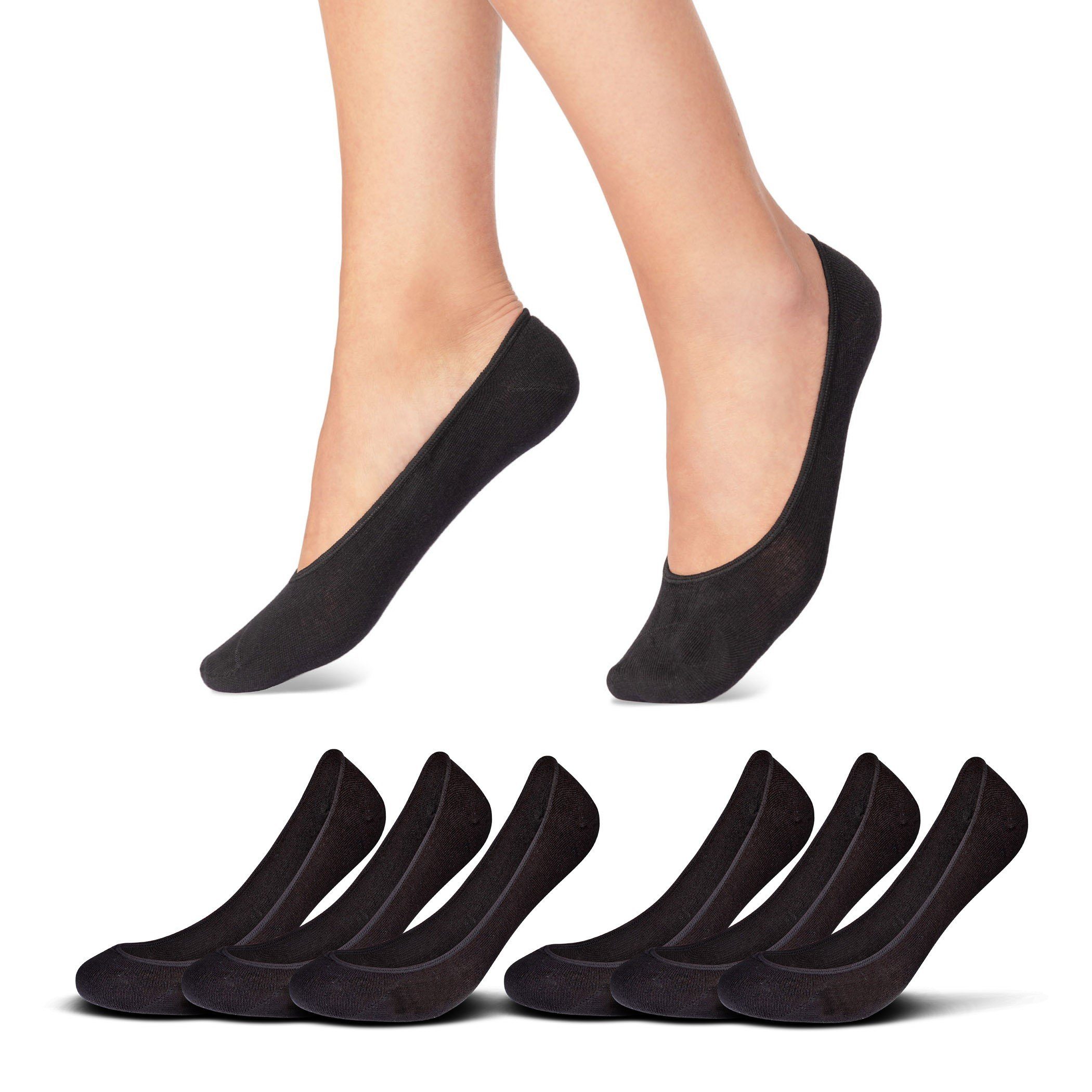 Füßlinge 6 Paar "Low Cut" Ballerina Socken Baumwolle Sneakersocken