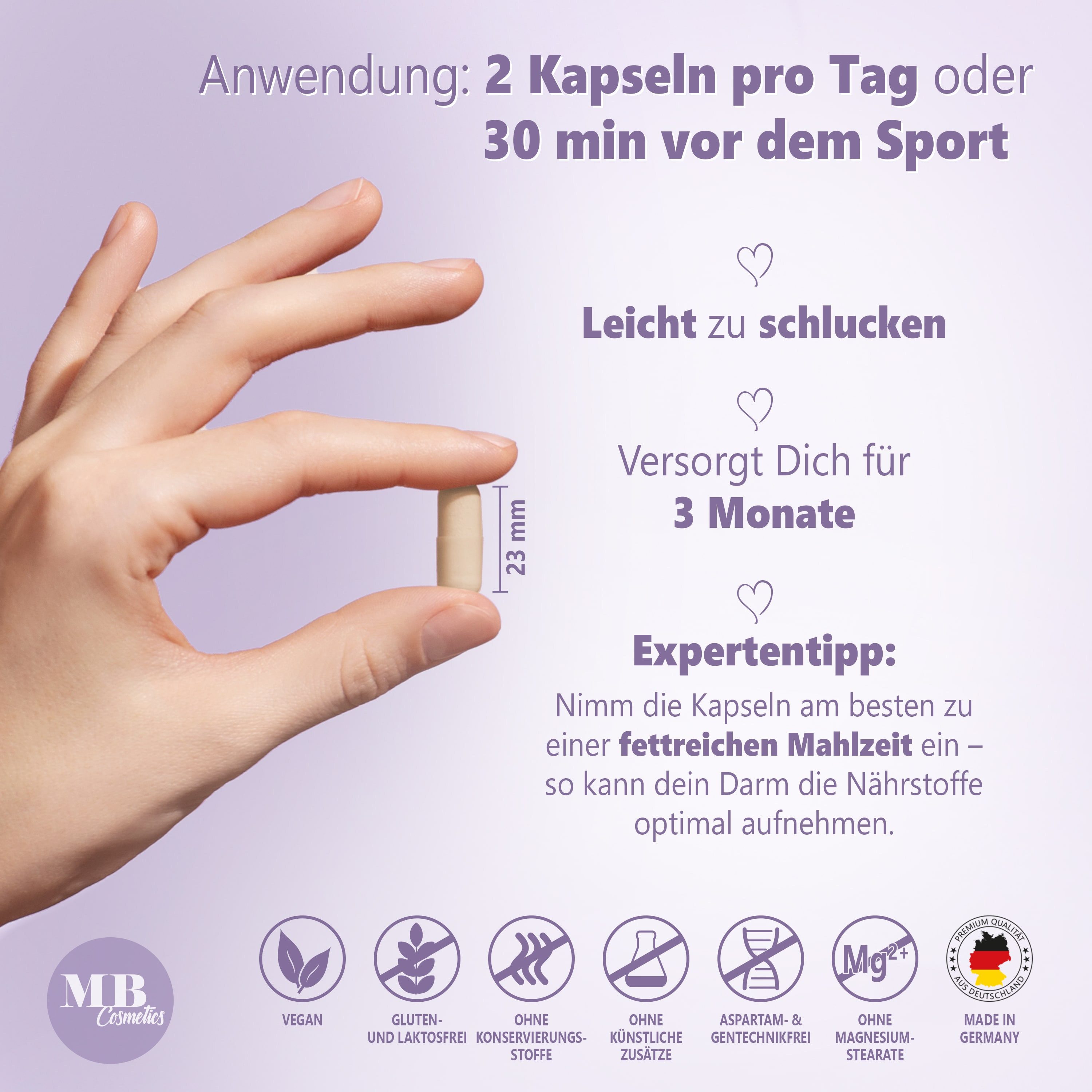 Medical Beauty Cosmetics L-Carnitin Carnipure Komplex mit Cholin, Koffein, Grüntee, 180 Kapseln, 1 er Packung à 95.5 g, Hochdosiert, vegan, glutenfrei, laborgeprüft, 3-Monats-Vorrat
