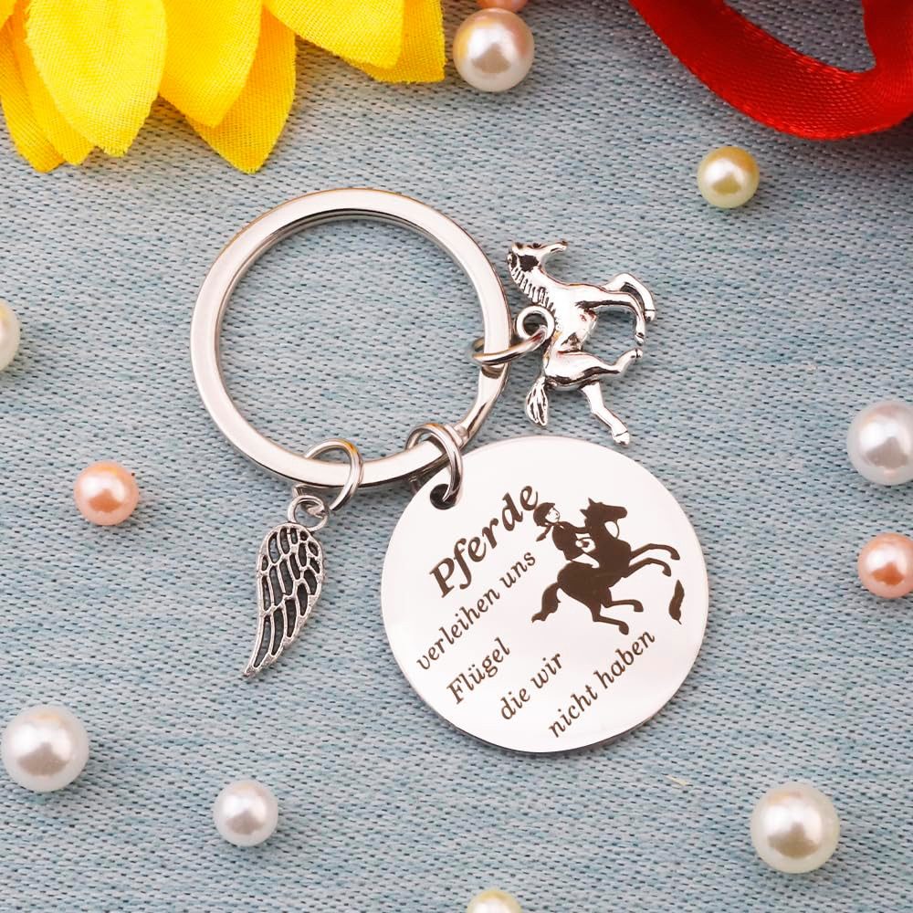 FOUORTUNATE-BEE Schlüsselanhänger Edler Schlüsselanhänger mit Pferdemotiv als Geschenk, Stilvolles Geschenk zum Geburtstag oder zu besonderen Anlässen
