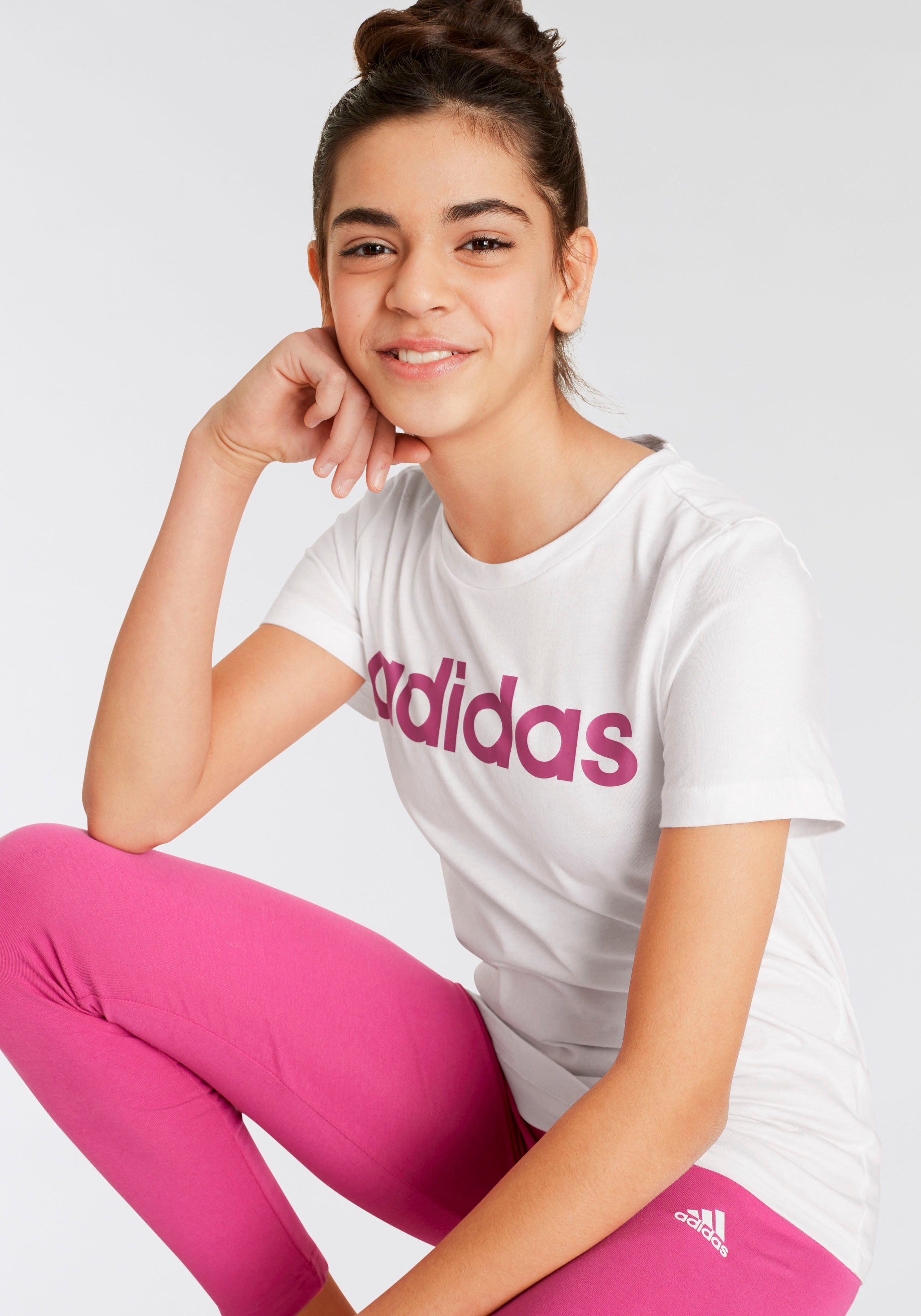 adidas Sportswear T-Shirt Lucid / Fuchsia Semi G T LIN White