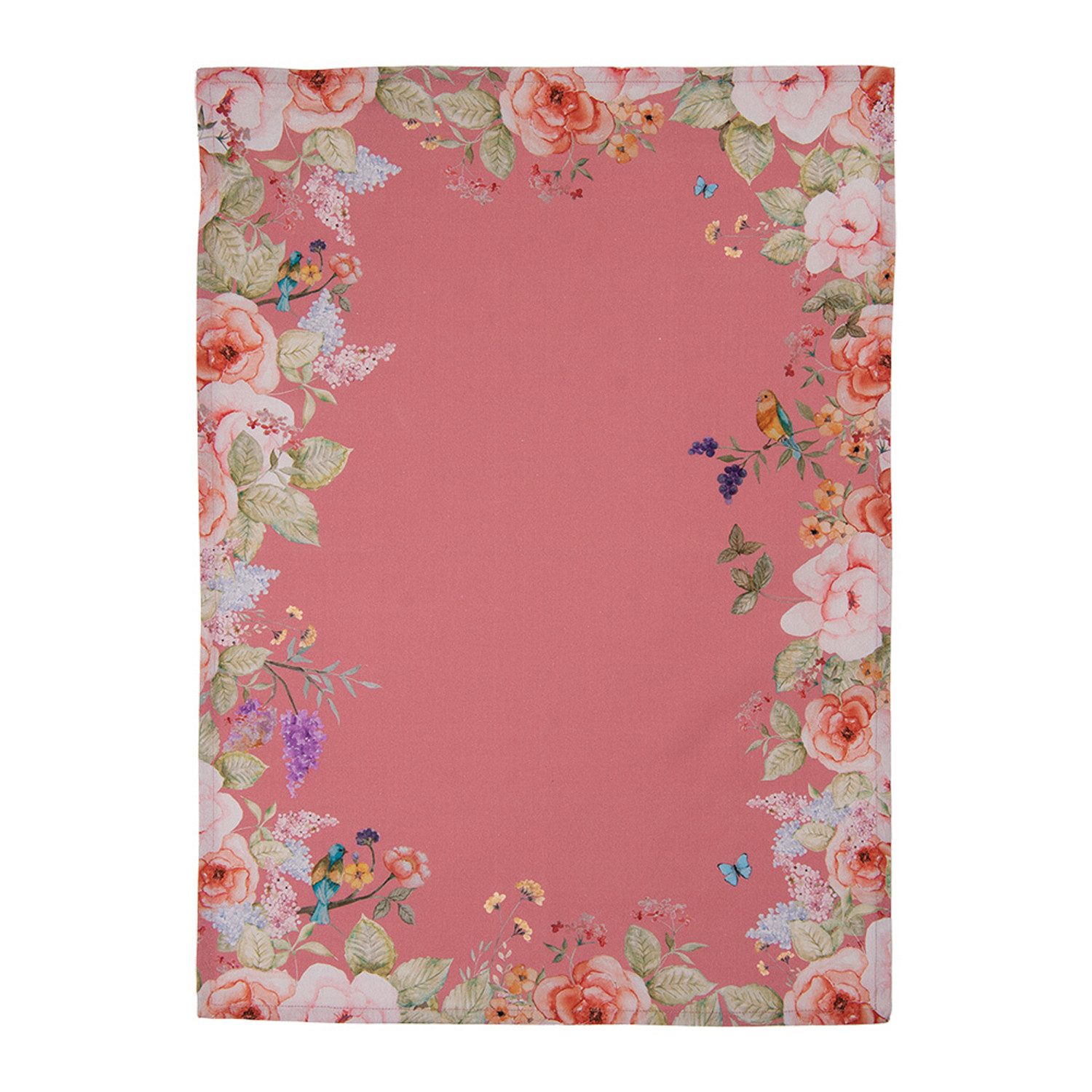 Clayre & Eef Geschirrtuch Floral Fiesta, (3-tlg., 3-teilig), Geschirrtücher (3 Stück), ca.50x70 cm Baumwolle