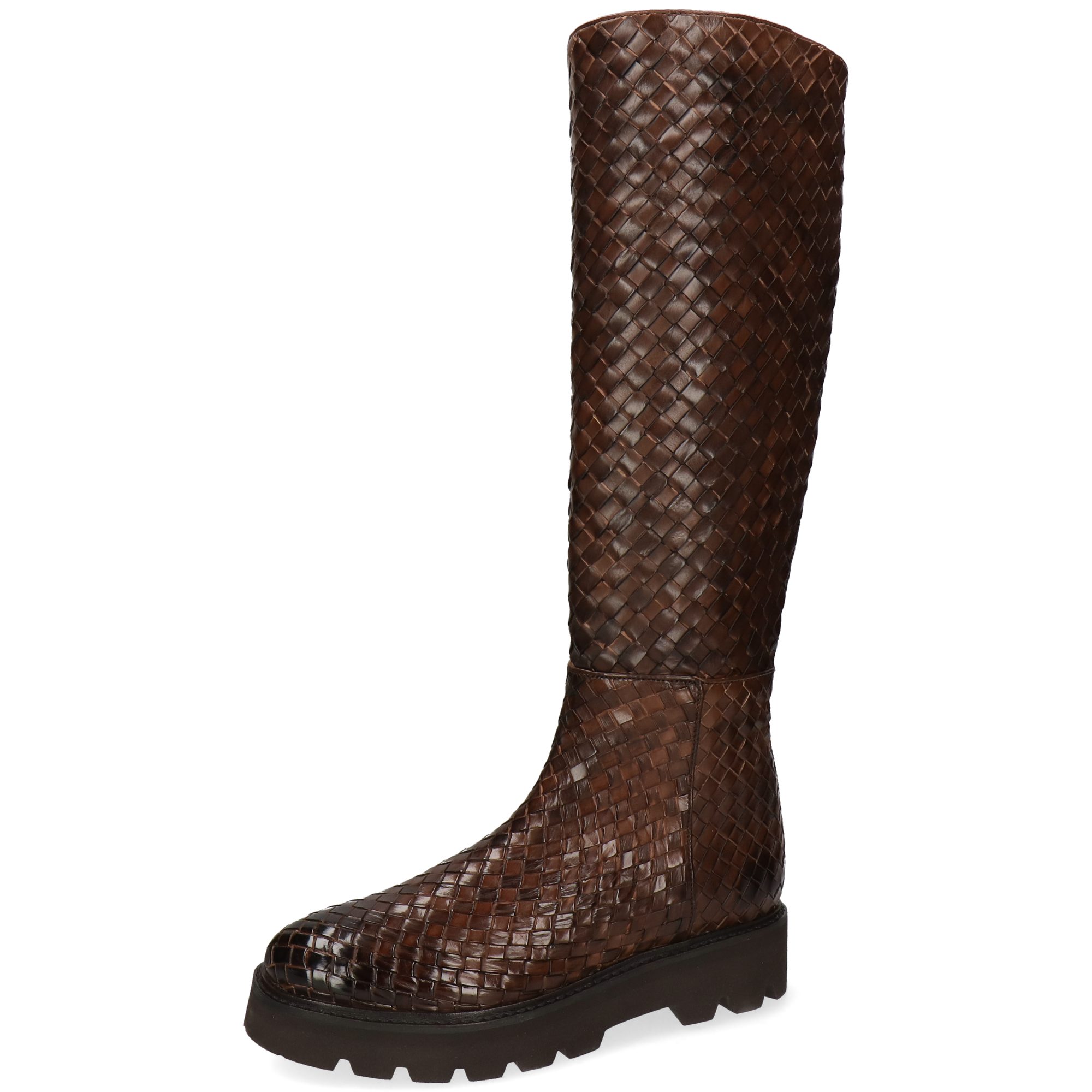 Melvin & Hamilton Leonie 21 Leder-Geflochtene Schuhe für Damen Stiefel Plateausohlen, Echtes Leder, Vegetabile Gerbung