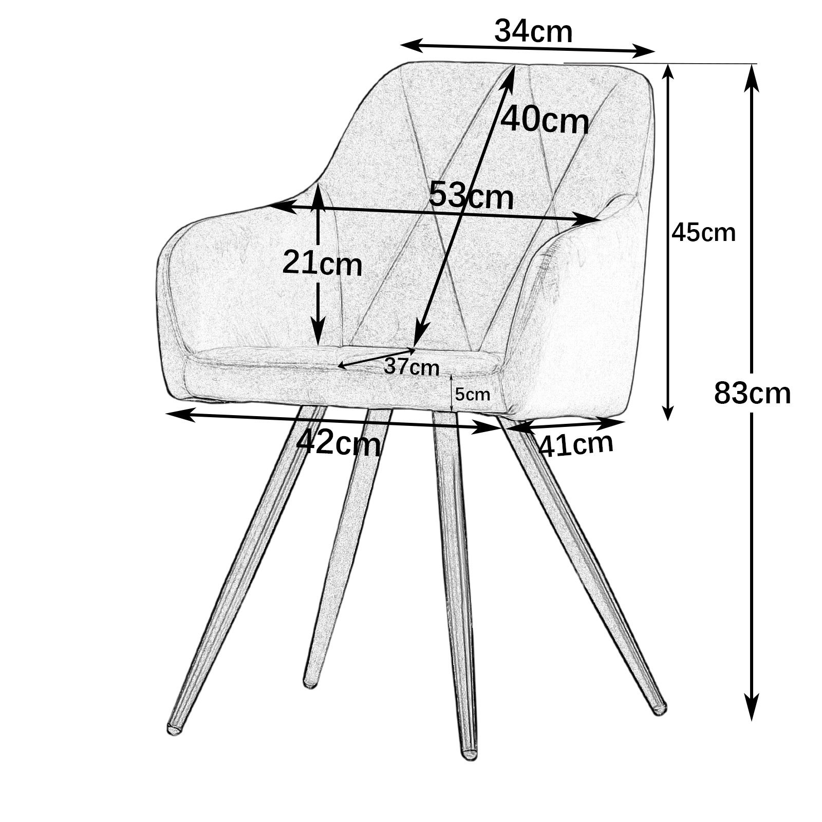 JYMTOM Esszimmerstuhl Samt/Kunstleder, gepolstert, schwarze Metallbeine, günstig online kaufen