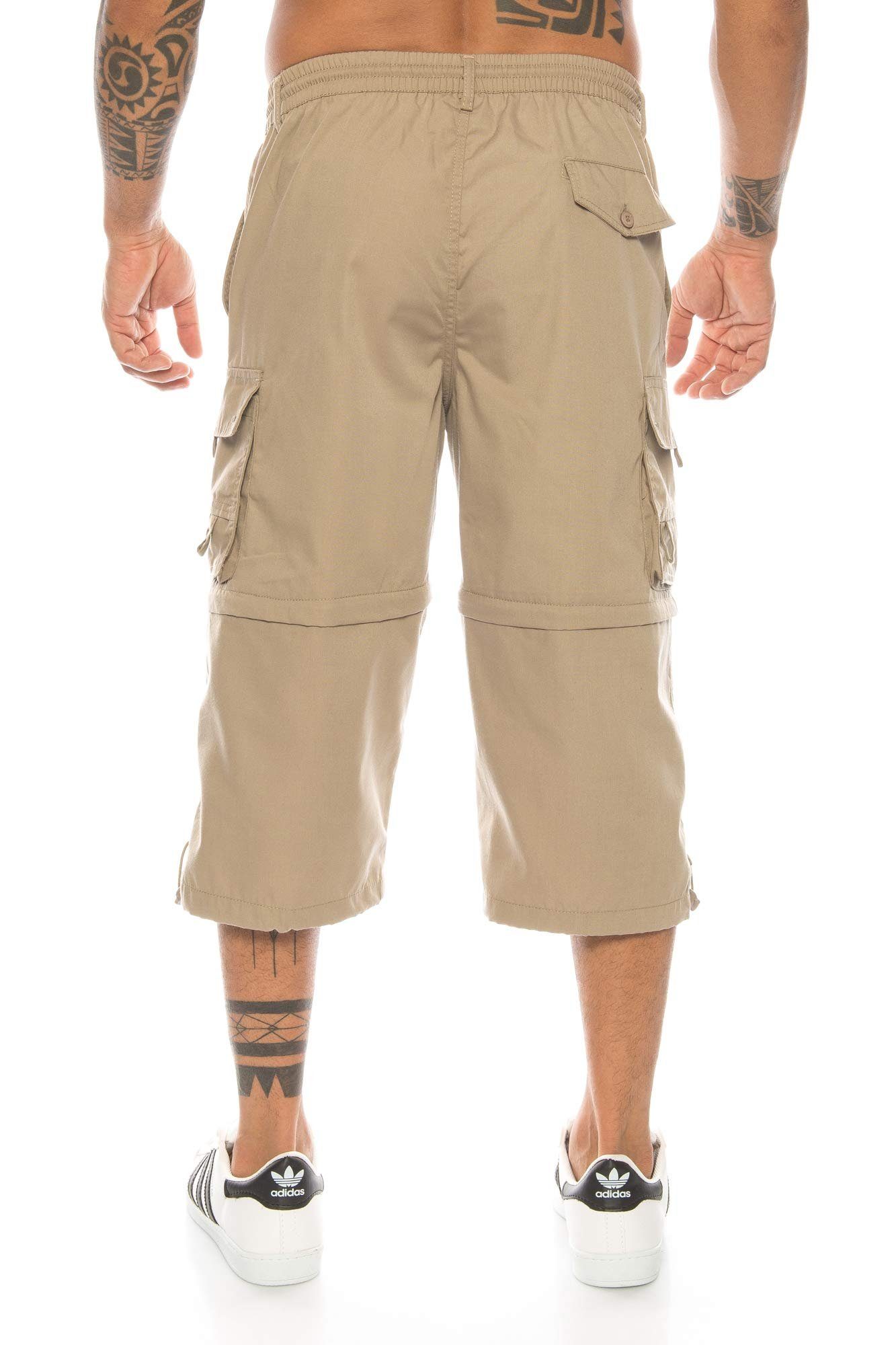Kendindza Collection Cargobermudas Bermudas Herren Kurze Hose Herren 3/4 Hose Herren Cargo Taschen Abnehmbare Beine kurze Hose Herren Cargoshorts Herren Sommer
