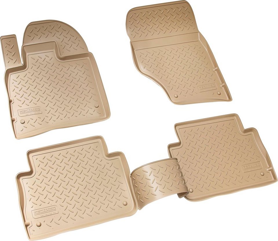 RECAMBO Passform-Fußmatten CustomComforts (4 St), für AUDI Q7, Typ 4L 2005  - 2015, perfekte Passform, Hohe Gummiqualität (TPE Material) – längere  Lebensdauer der Automatten