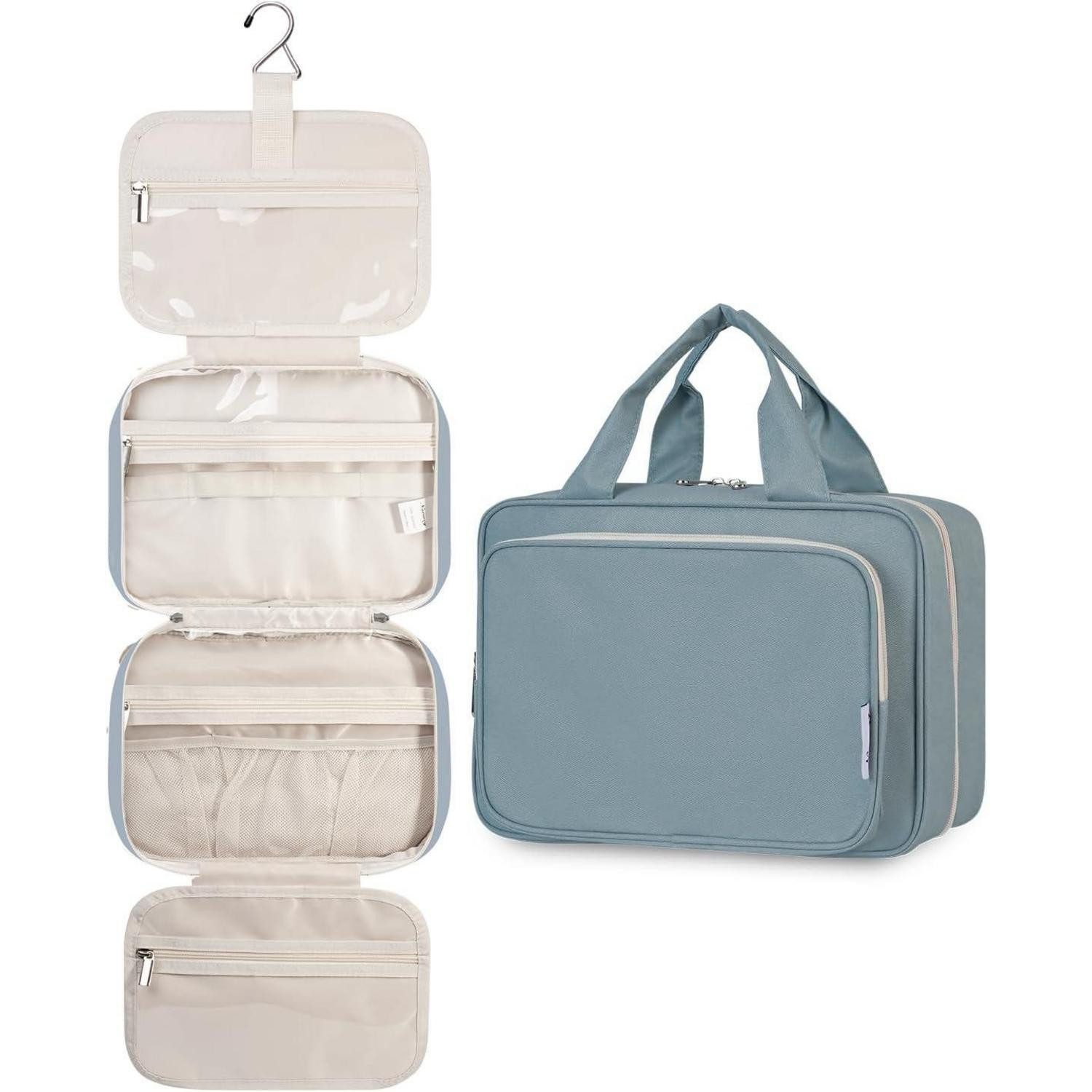 Kulturbeutel Kulturbeutel Kosmetiktasche Aufhängen Damen Mädchen A-graublau L