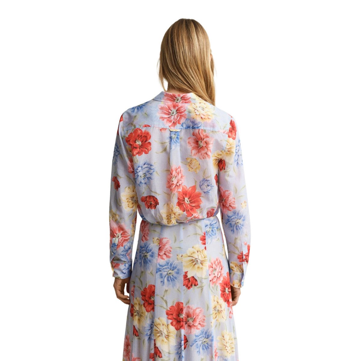 Gant Seidenbluse 4300634 Damenbluse floral aus Baumwoll-Seiden-Mix