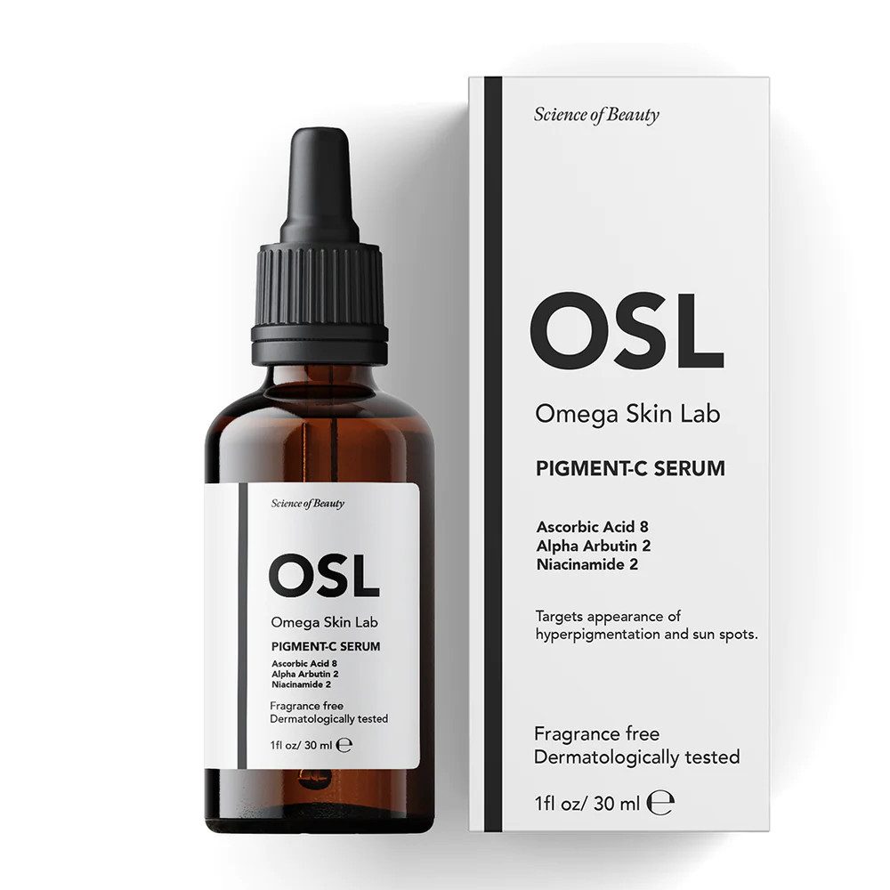 OSL Omega Skin Lab Gesichtsserum Pigment Serum 30ml - Effektives Vitamin C Gesichtsserum - Hellt den Ha
