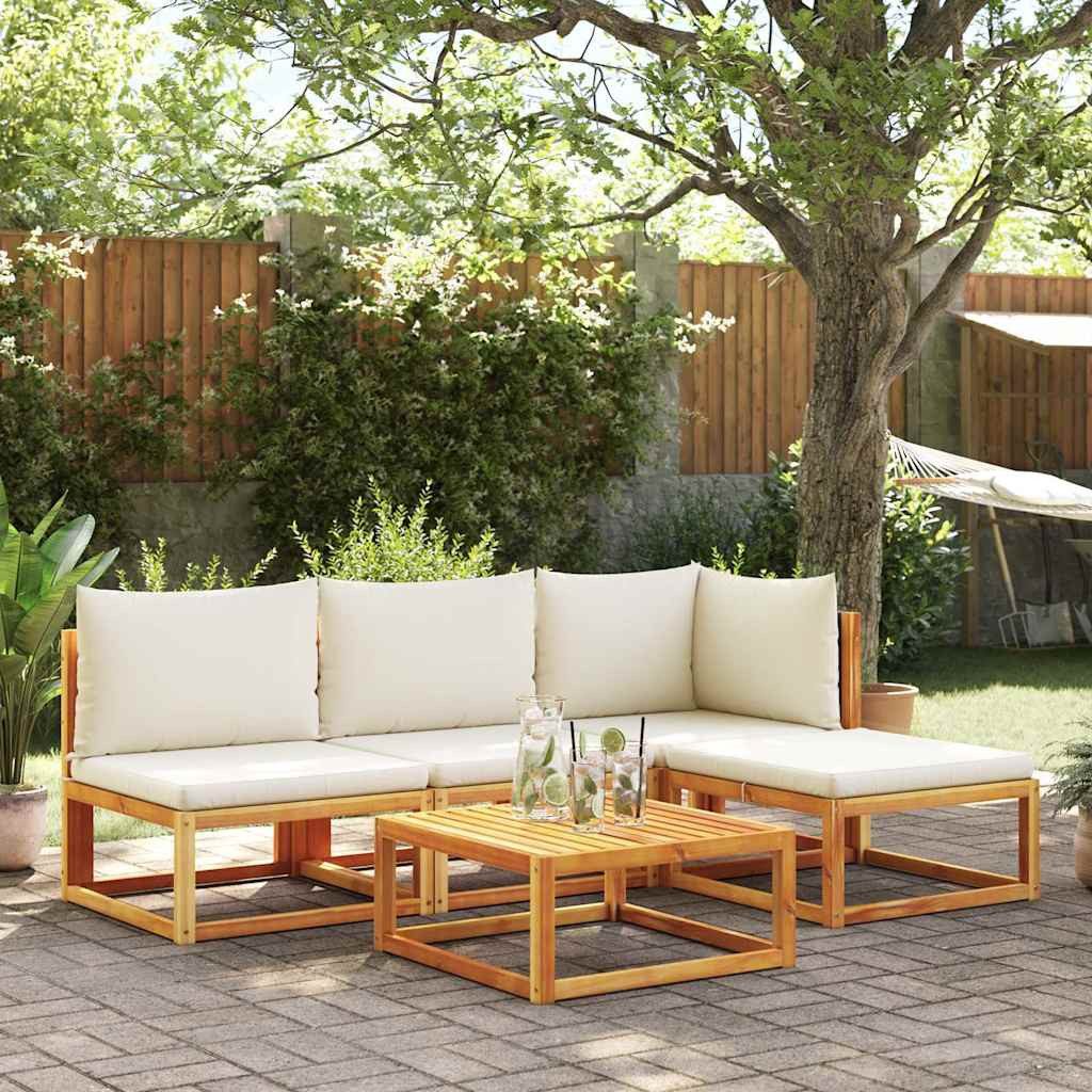 vidaXL Loungesofa Gartensofa ohne Armlehnen mit Kissen Holz & Rattan, 1 Tei günstig online kaufen