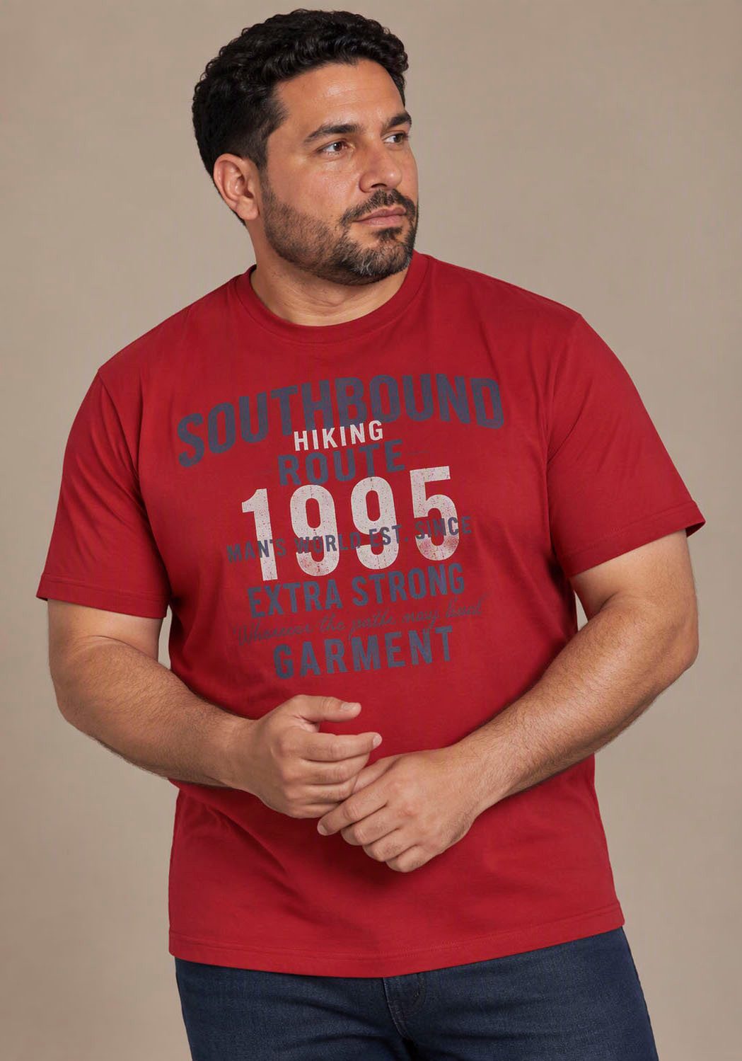 Man's World Plus Rundhalsshirt auch in Grosse Größen bis Gr. 7XL Ärmel-Fit regular fit, Kurzarm, casual, für Frühling und Sommer