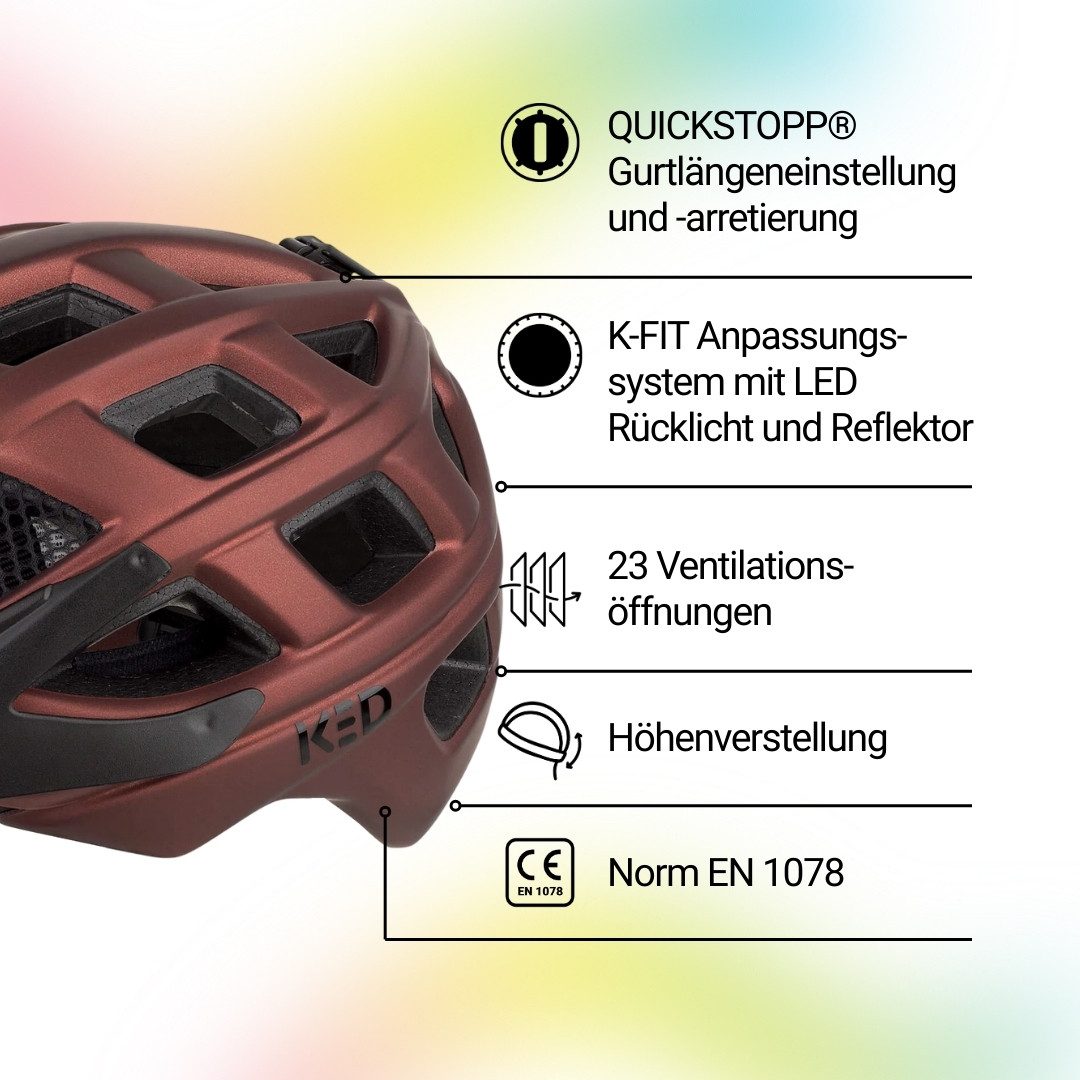 KED Fahrradhelm Kailu Jugend MTB Helm, Mit K-FIT Anpassungssystem Und Sicherer Gurtführung