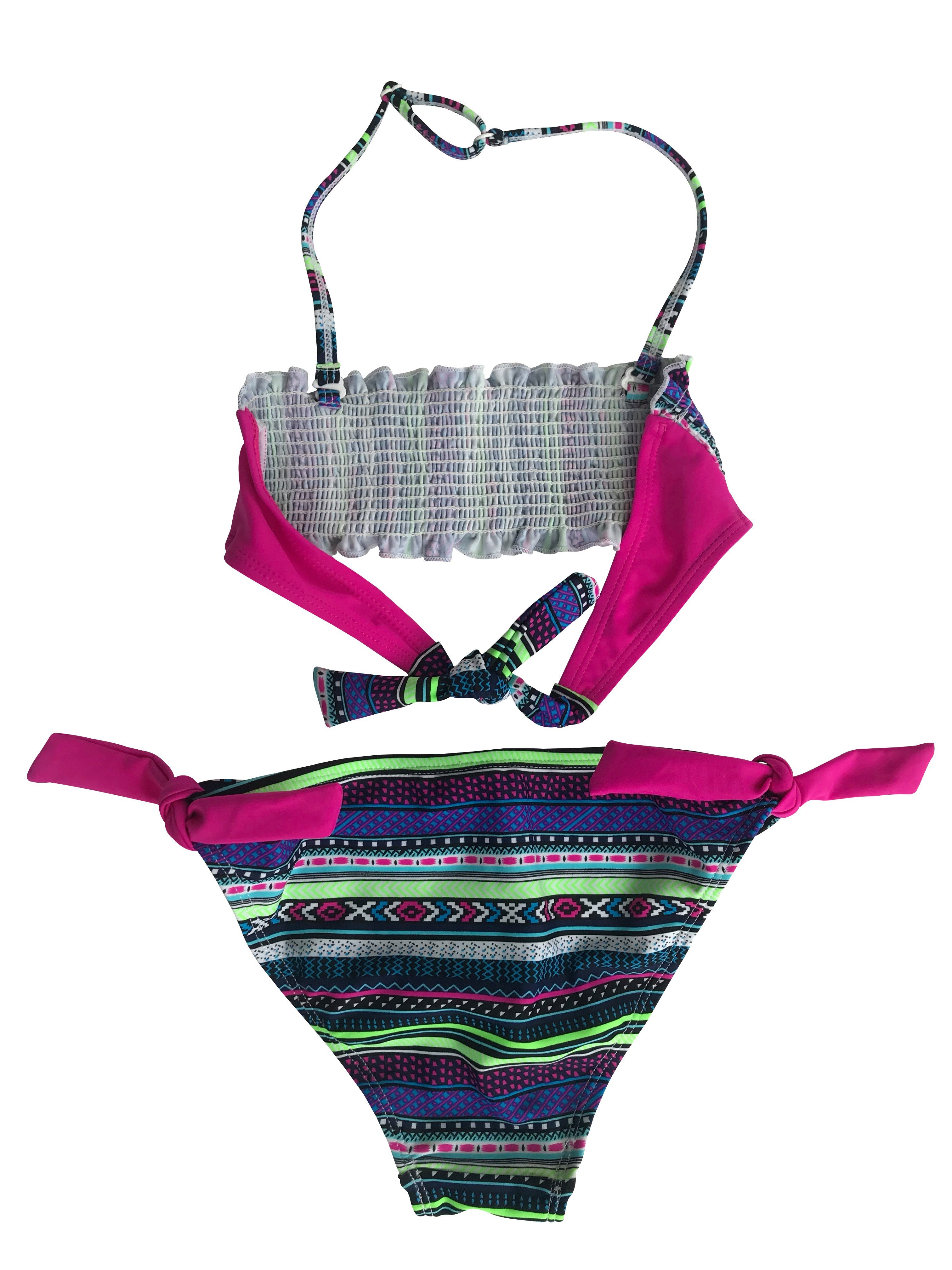 petit amour Bandeau-Bikini MAGGIE Kinderbademode Mädchen 12, 13 & 14 Jahre Mädchenbikini (3-St) Mit Smock-Effekt (elastische Zierstiche am Oberteil)