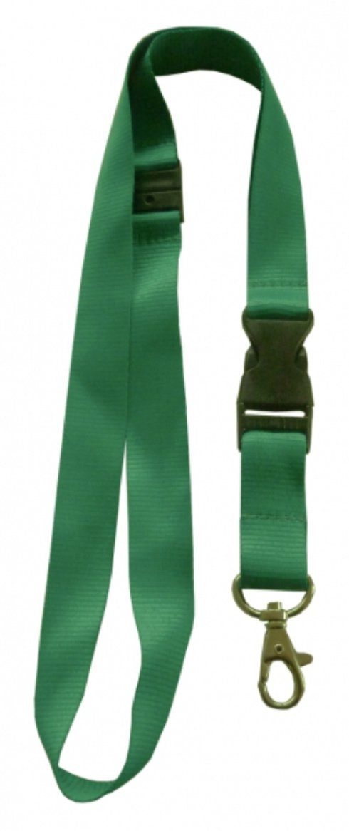 Kranholdt Schlüsselanhänger Umhängeband / Lanyards mit Sicherheitsbruchstelle (10-tlg), mit drehbarem Karabinerhaken und Steckschnalle Grün