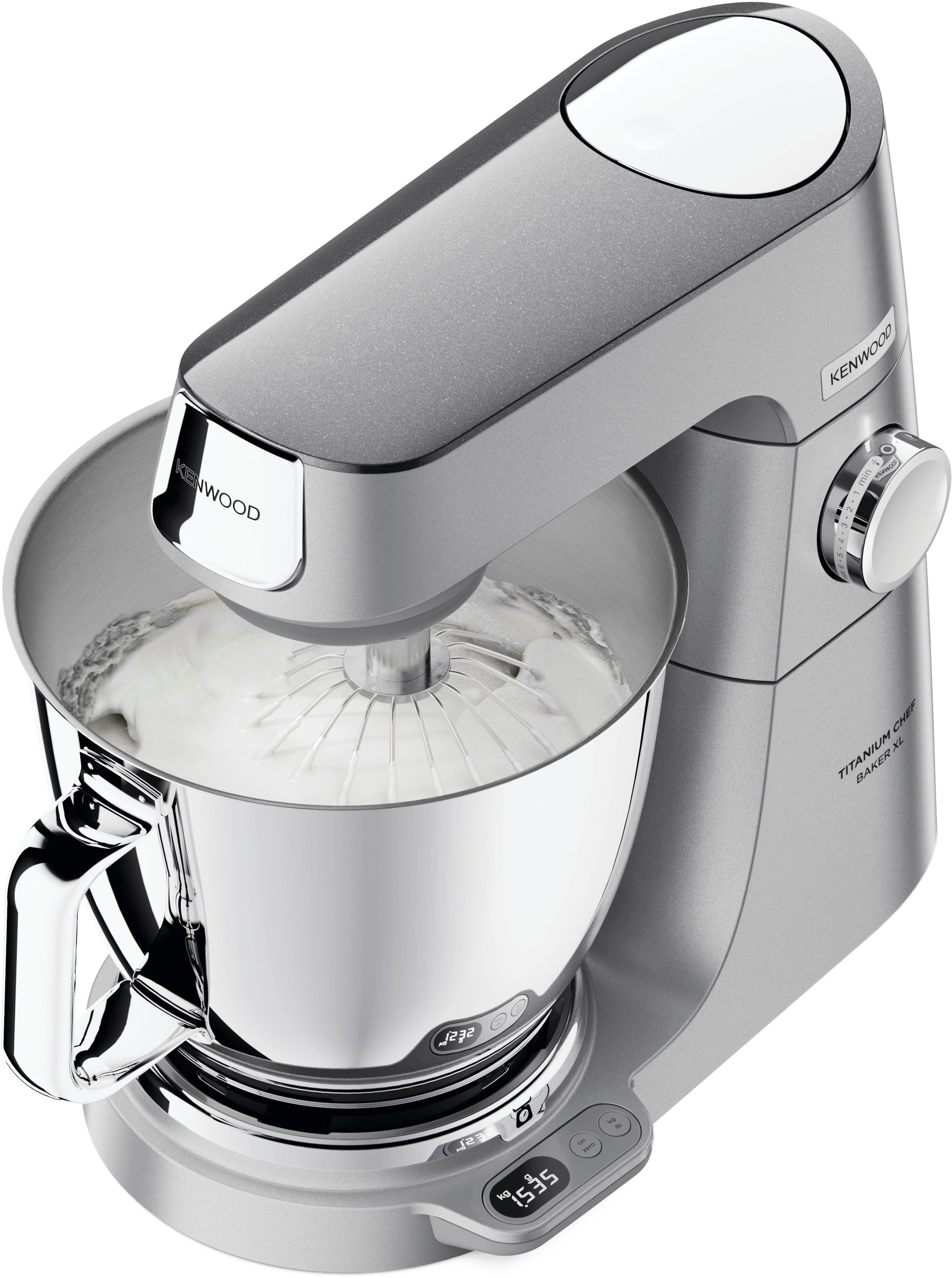 KENWOOD Küchenmaschine Titanium Chef Baker XL KVL85.704SI, 1200 W, 7 l Schüssel, inkl. umfangreiches Zubehör, mit integrierter EasyWeigh Waage