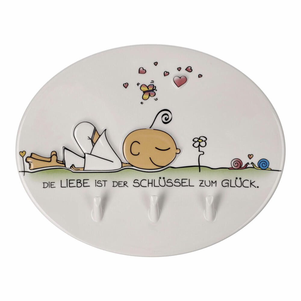 Brabantia Schlüsselbrett Der kleine Yogi Der Schlüssel zum Glück Bunt 20 cm