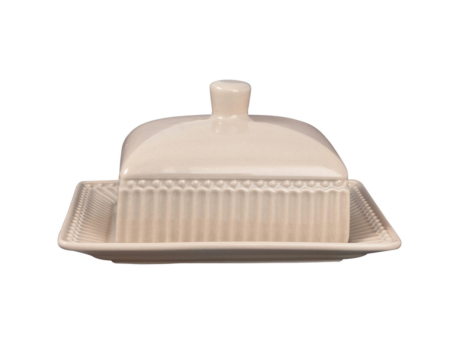 Greengate Butterdose Alice Butterdose creamy fudge medium 17x14cm, Steinzeug