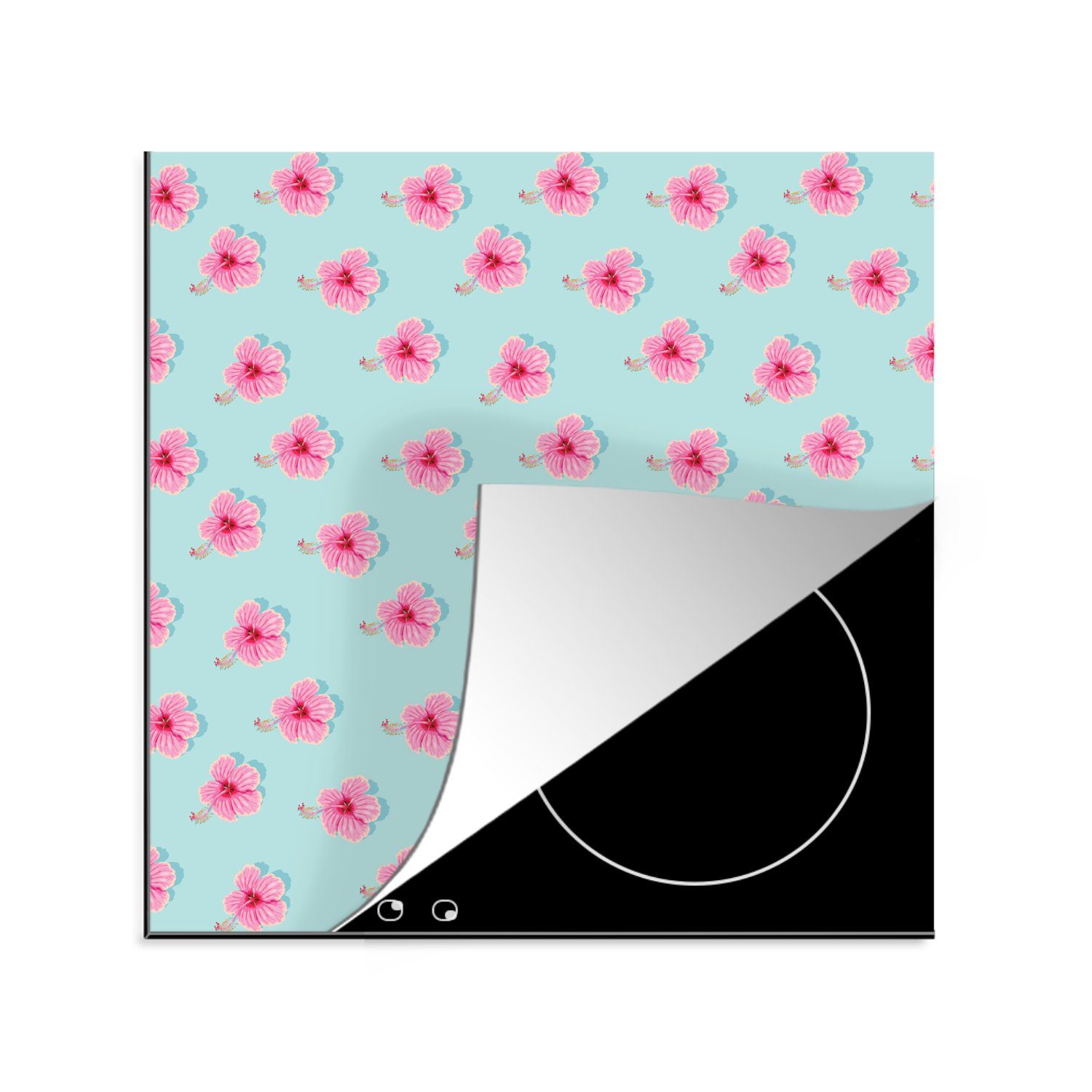 MuchoWow Herdblende-/Abdeckplatte Blumen - Sakura - Sommer, Vinyl, (1 tlg), 78x78 cm, Ceranfeldabdeckung, Arbeitsplatte für küche